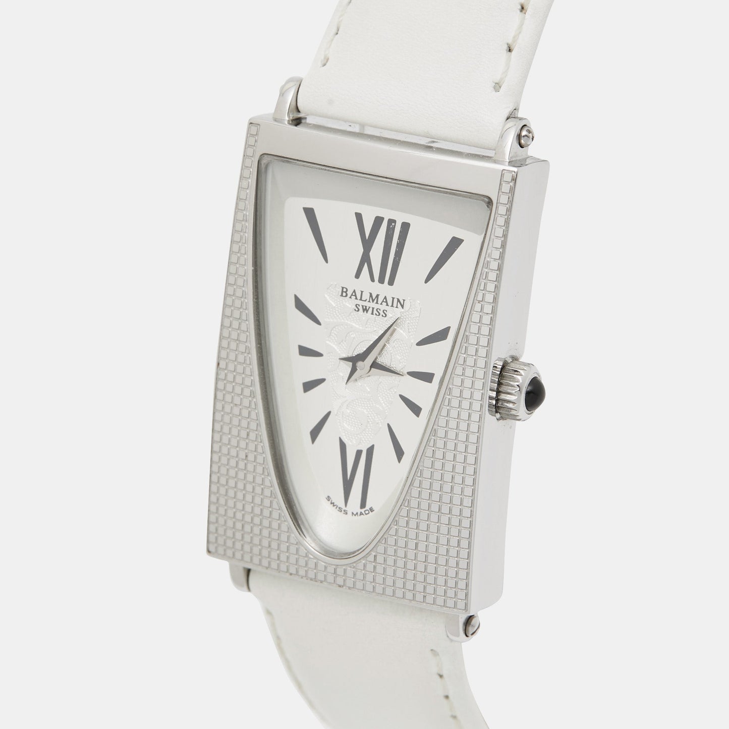 Balmain Silver Stainless Steel Leather Amphora 3401 Women's Wristwatch 25 mm