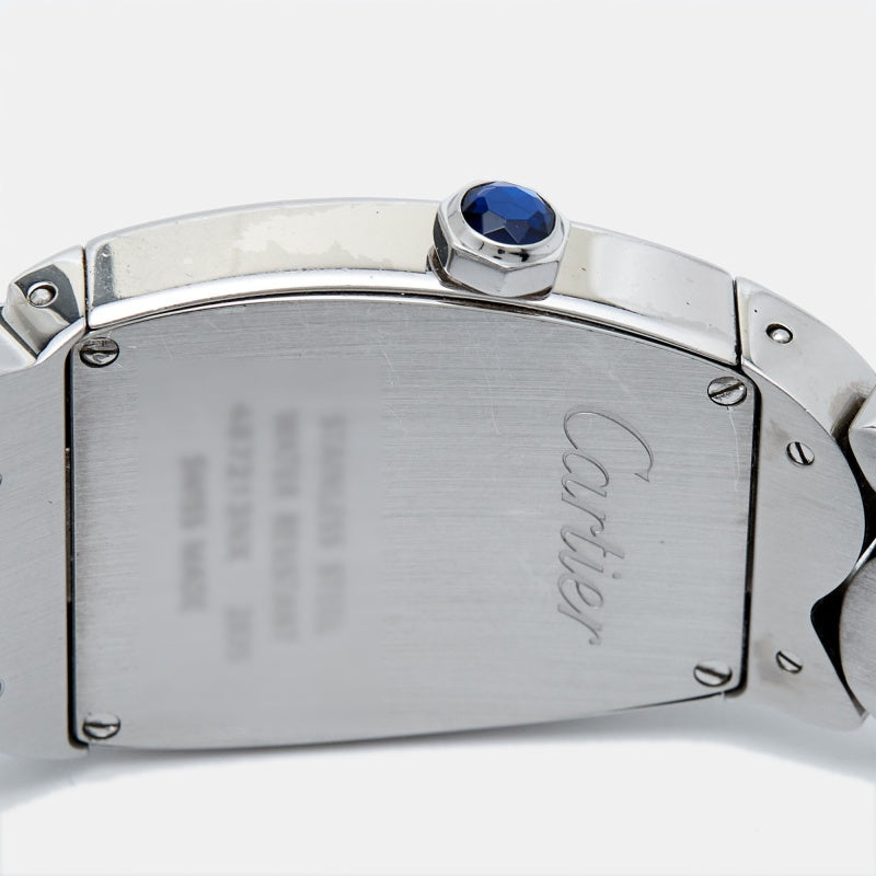 CARTIER Silver Stainless Steel Diamond La Dona W660022I Women's Wristwatch 28 mm
