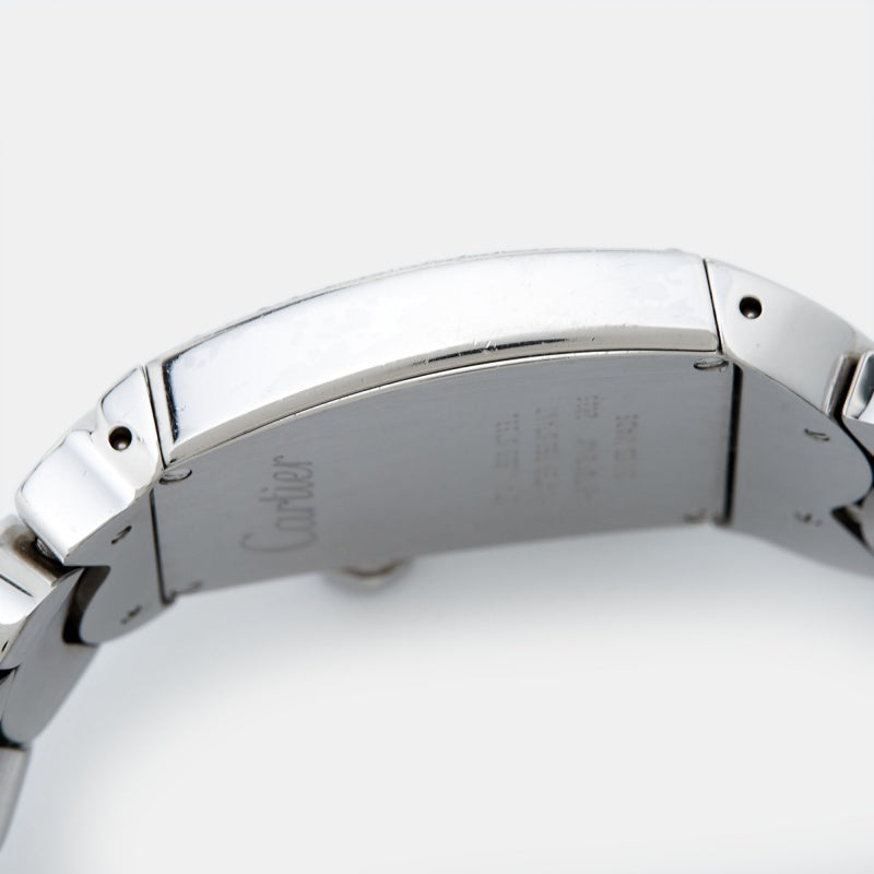 CARTIER Silver Stainless Steel Diamond La Dona W660022I Women's Wristwatch 28 mm