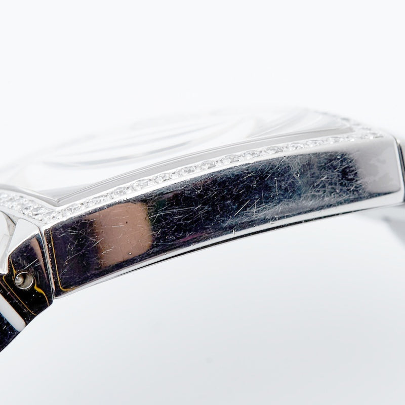CARTIER Silver Stainless Steel Diamond La Dona W660022I Women's Wristwatch 28 mm