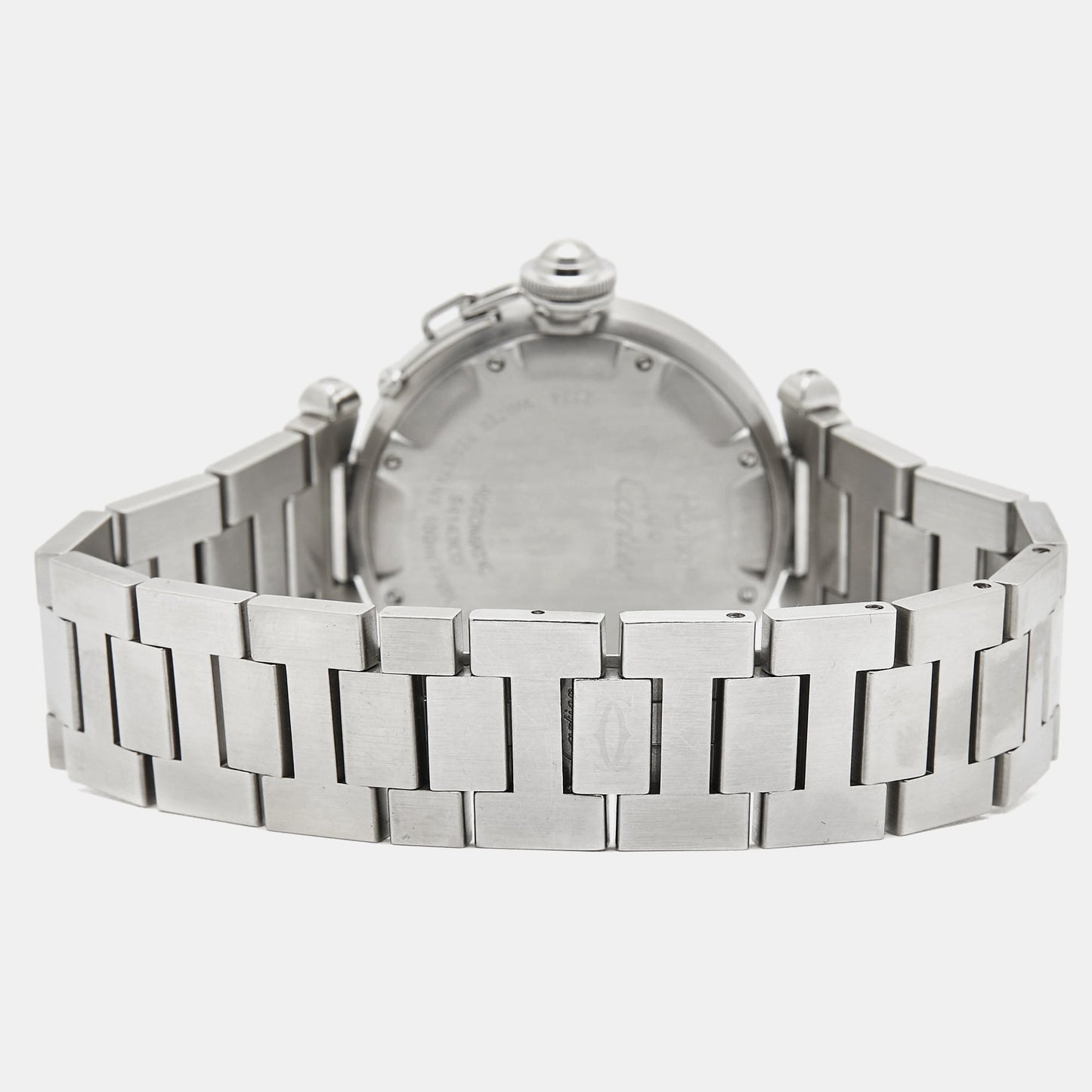 CARTIER Black Stainless Steel Pasha C de  W31043M7 Women's Wristwatch 35 mm