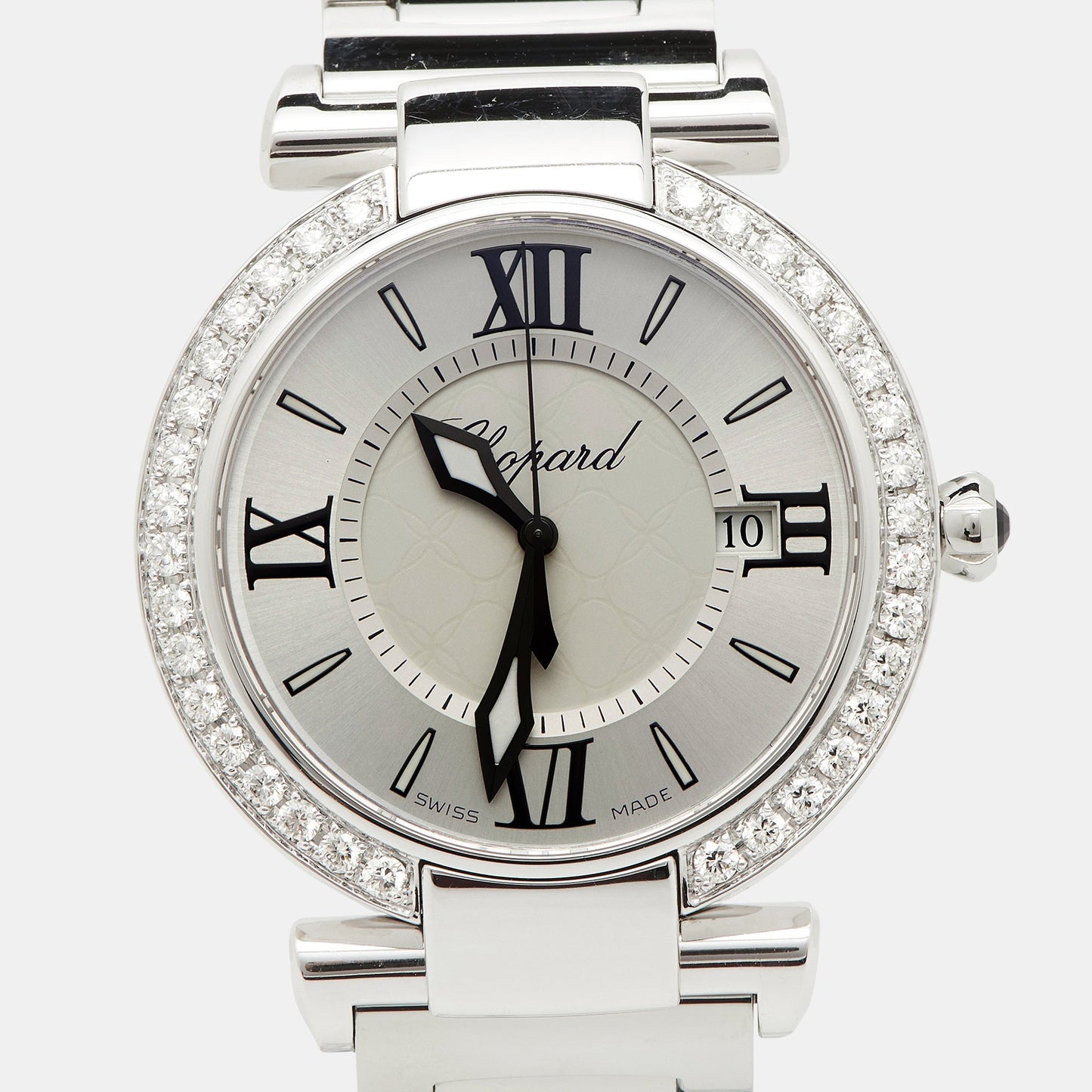 CHOPARD Silver Stainless Steel Diamond Imperiale 388532-3002 Women's Wristwatch 36 mm