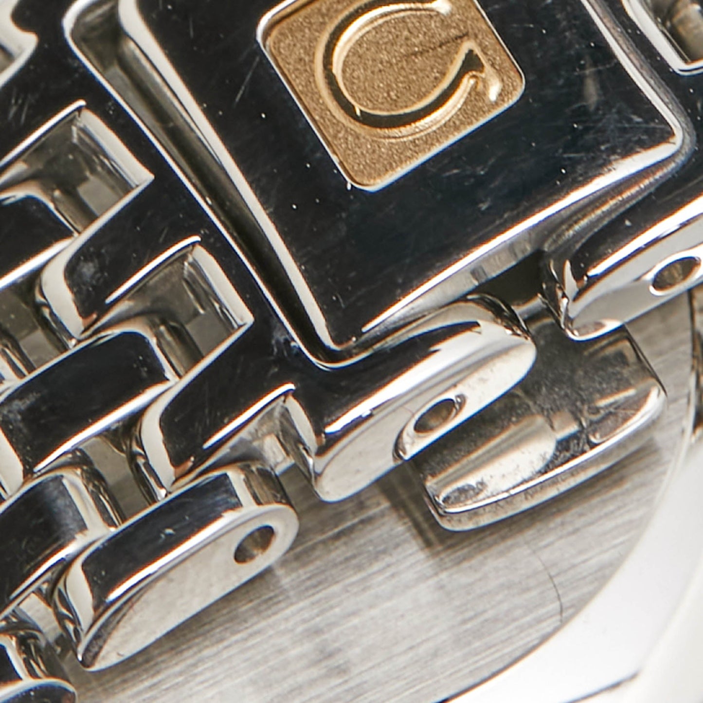 OMEGA Silver 18K Yellow Gold Stainless Steel De Ville 4390.31.00 Women's Wristwatch 27 mm