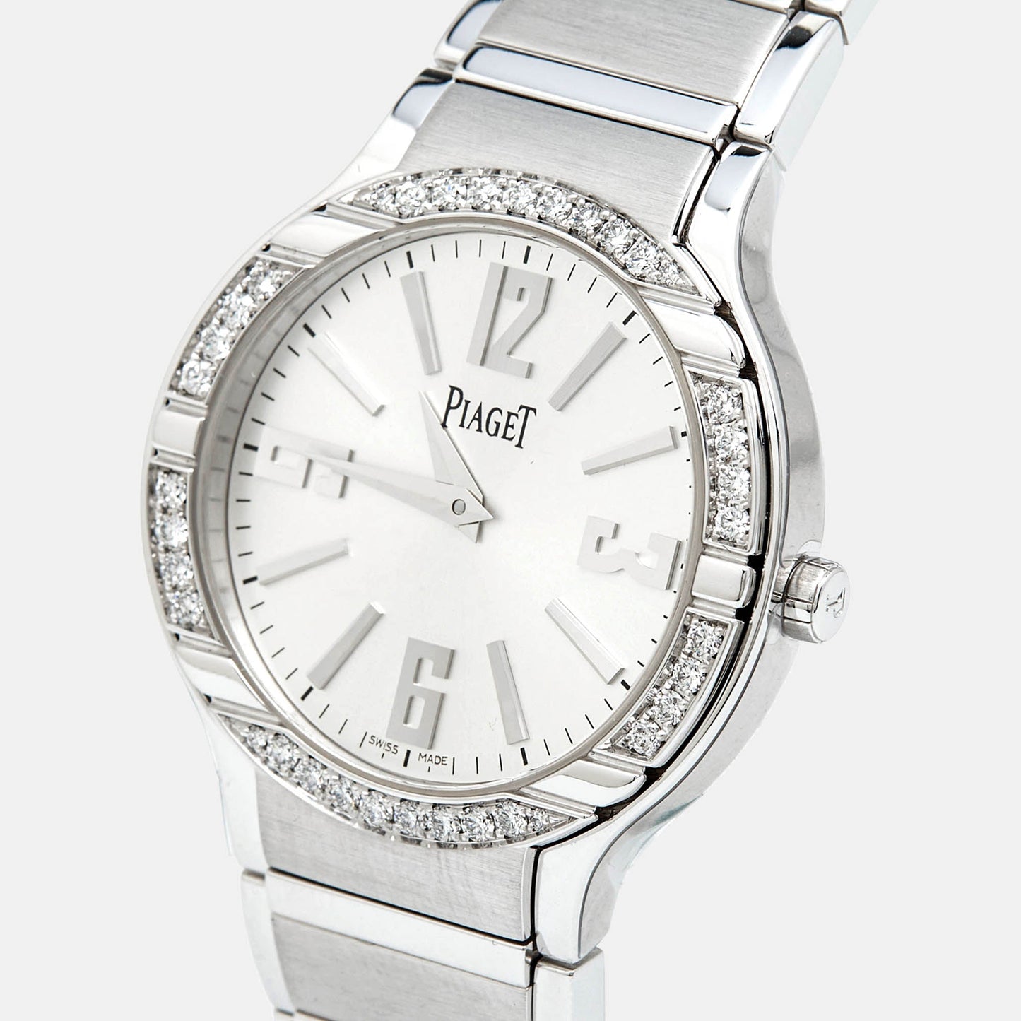 PIAGET 18K 18K White Gold Diamond Polo G0A36231 Women's Wristwatch 32 mm