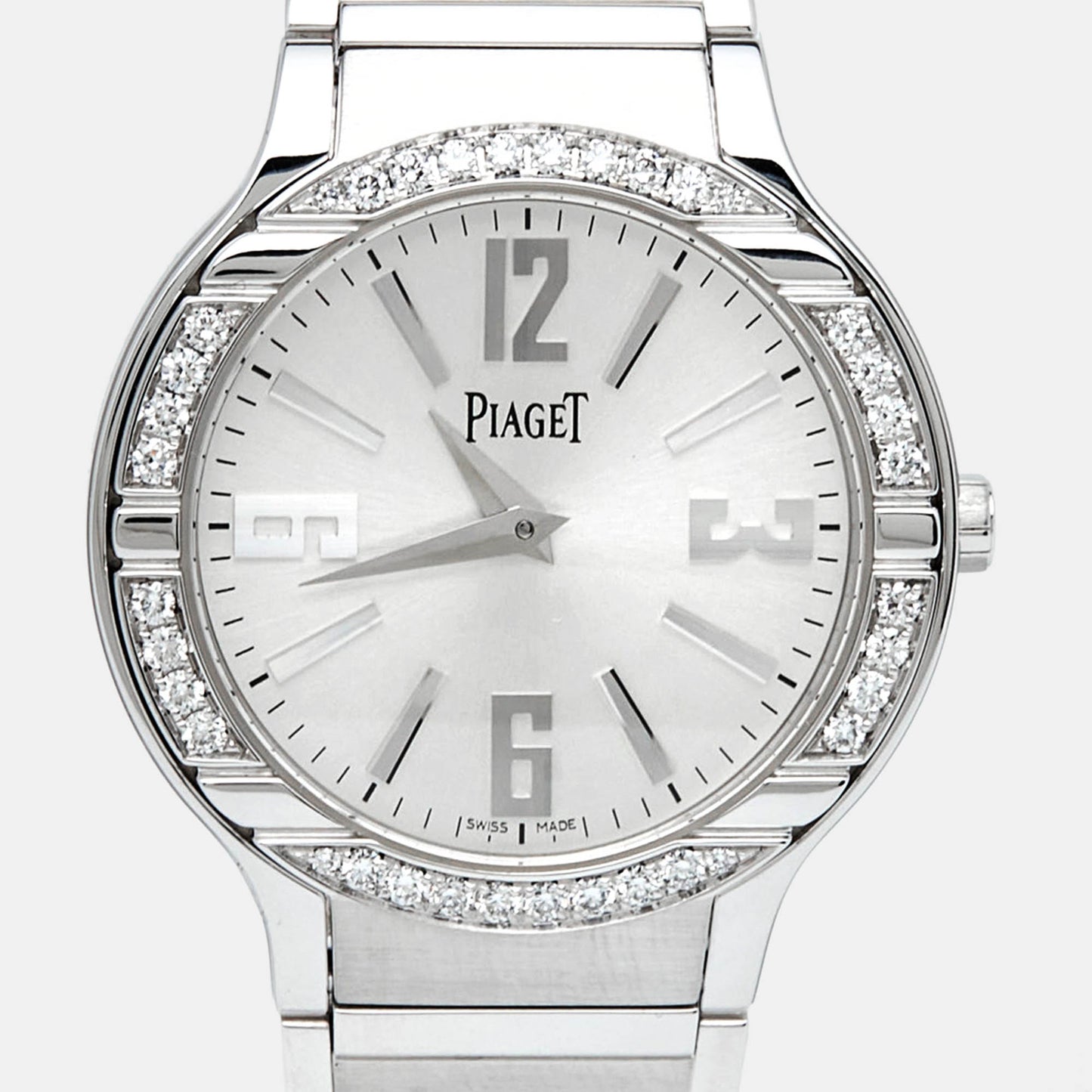 PIAGET 18K 18K White Gold Diamond Polo G0A36231 Women's Wristwatch 32 mm