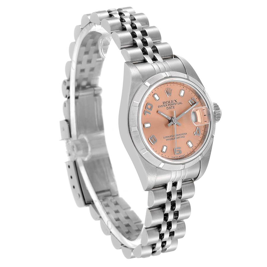 ROLEX Pink Stainless Steel Oyster Perpetual Date 79190 Women's Wristwatch 26 mm