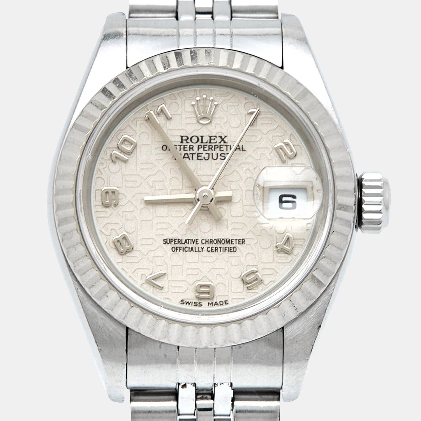 ROLEX Ivory Jubilee 18k White Gold Stainless Steel 79174 Women's Wristwatch 26 mm
