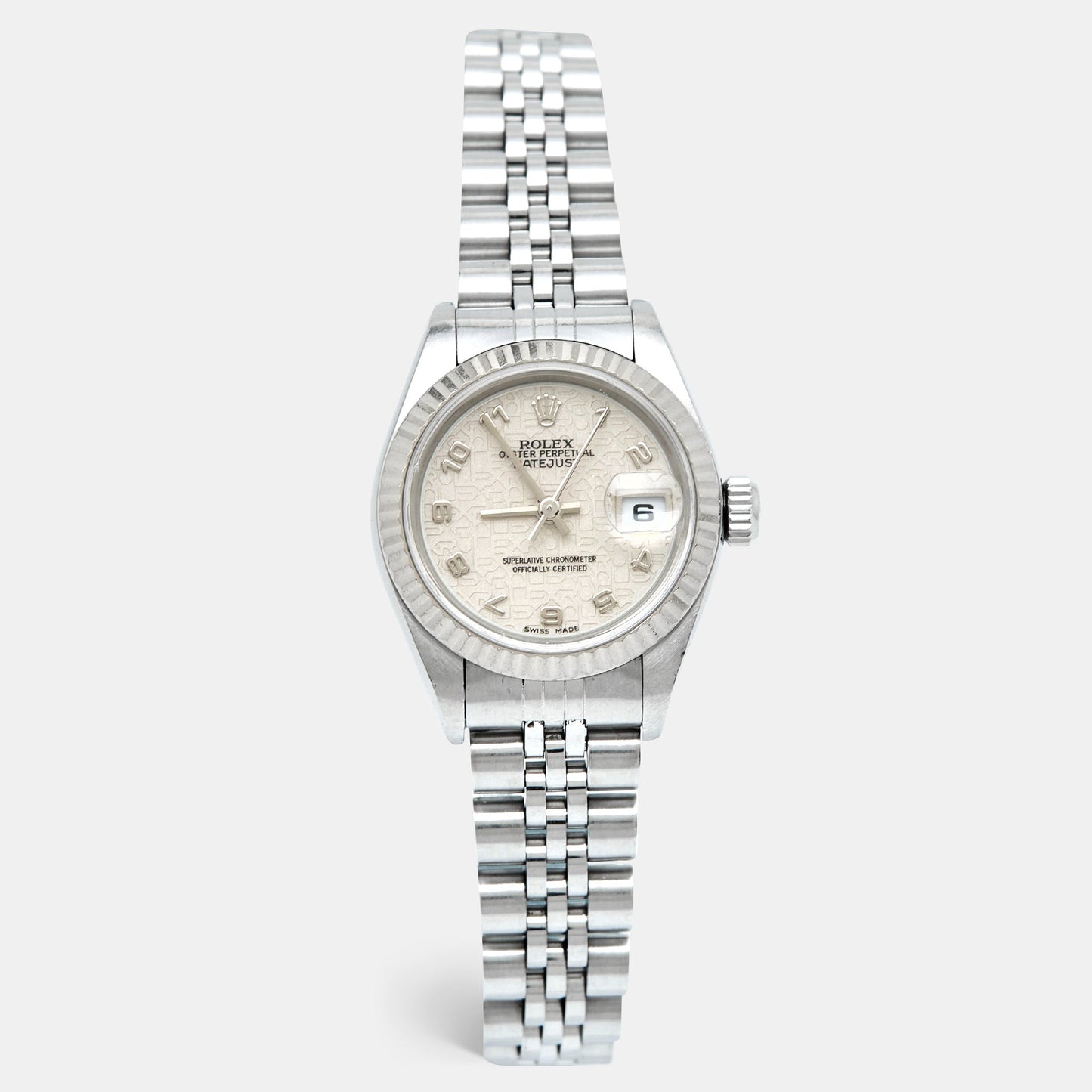 ROLEX Ivory Jubilee 18k White Gold Stainless Steel 79174 Women's Wristwatch 26 mm