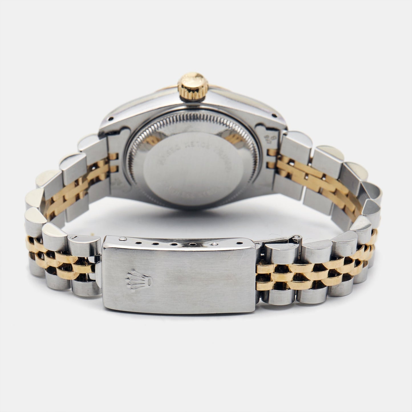 ROLEX Champagne 18k Yellow Gold Stainless Steel Datejust 69173 Women's Wristwatch 26 mm