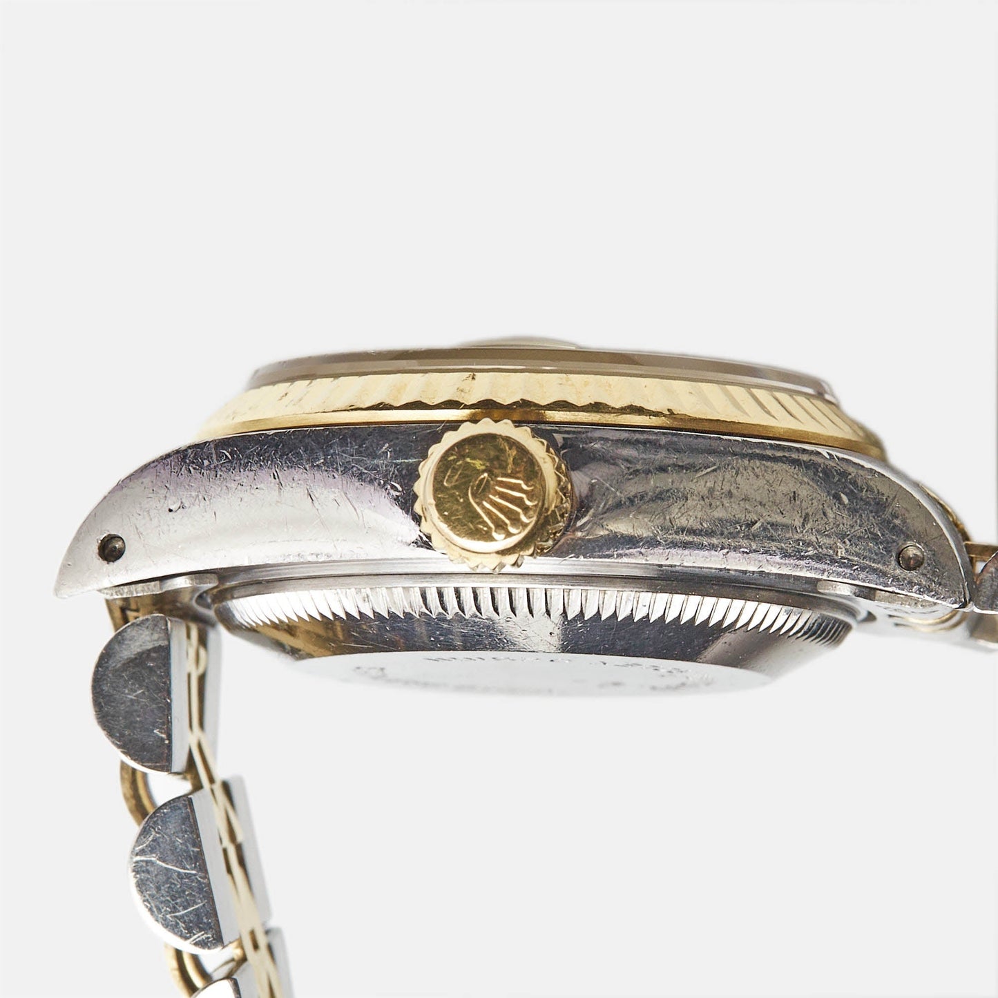 ROLEX Champagne Diamonds 18K Yellow Gold Stainless Steel Datejust 69173 Women's Wristwatch 26 mm