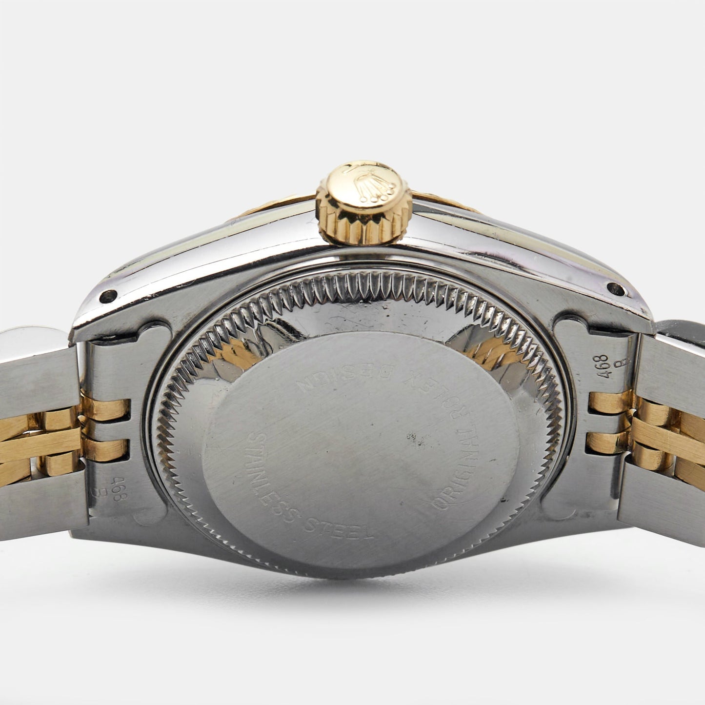 ROLEX Champagne 18k Yellow Gold Stainless Steel Datejust 69173 Women's Wristwatch 26 mm