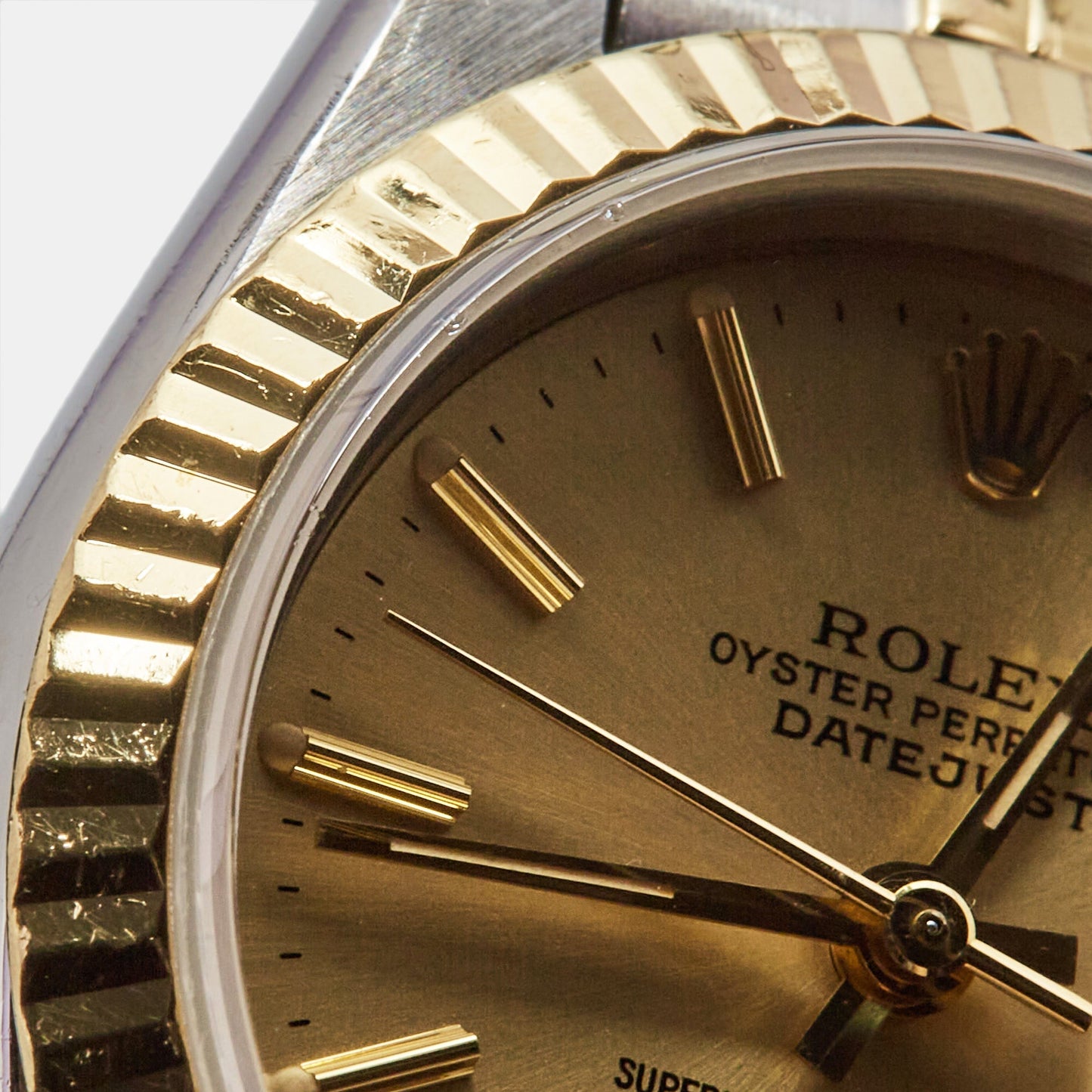 ROLEX Champagne 18k Yellow Gold Stainless Steel Datejust 69173 Women's Wristwatch 26 mm