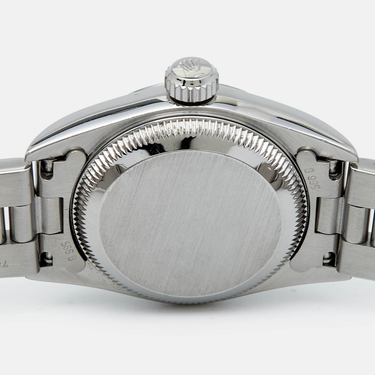 ROLEX Salmon Stainless Steel Oyster Perpetual 67180 Automatic Women's Wristwatch 25 mm