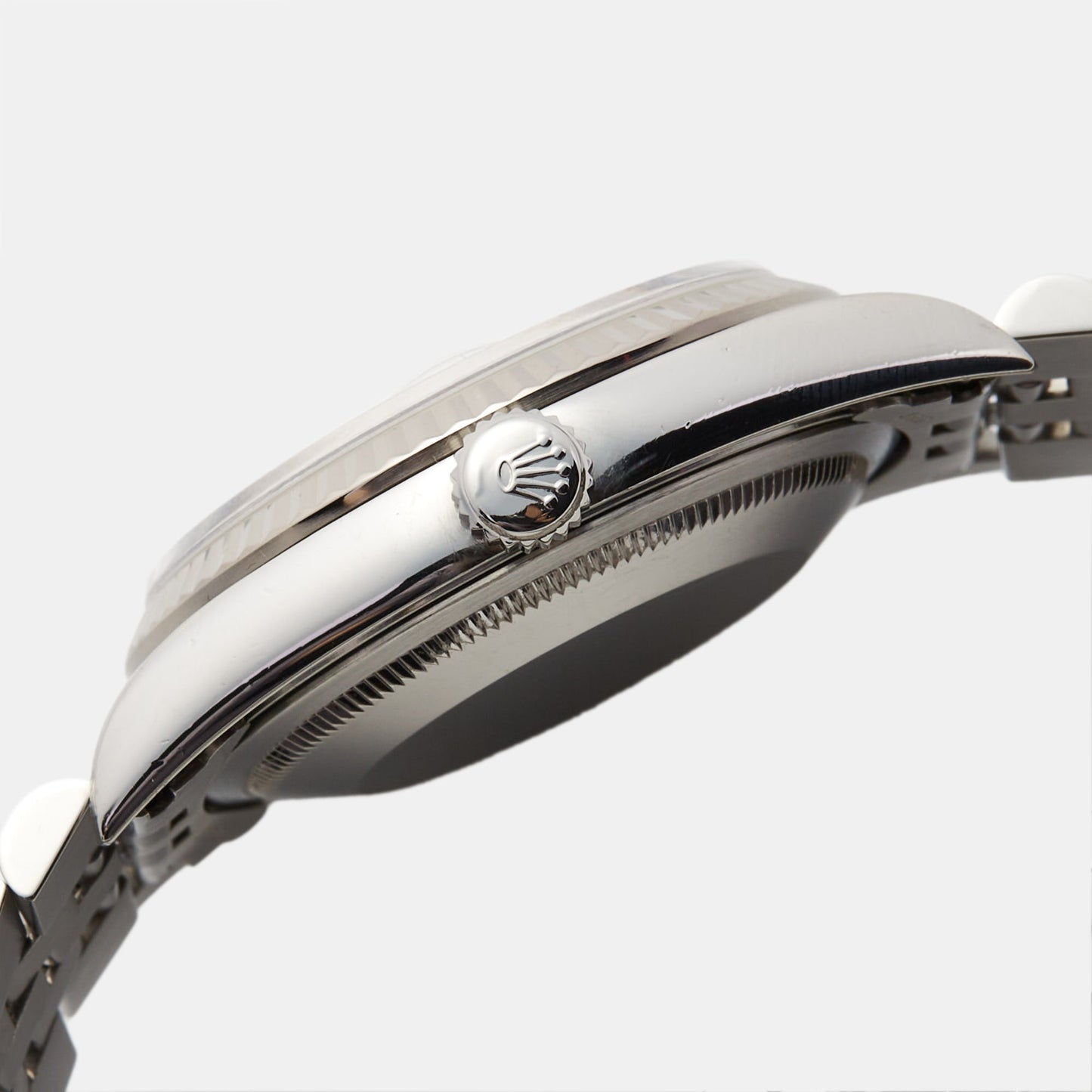 ROLEX Silver Diamond 18K White Gold Stainless Steel Datejust 16234 Unisex Wristwatch 36 mm