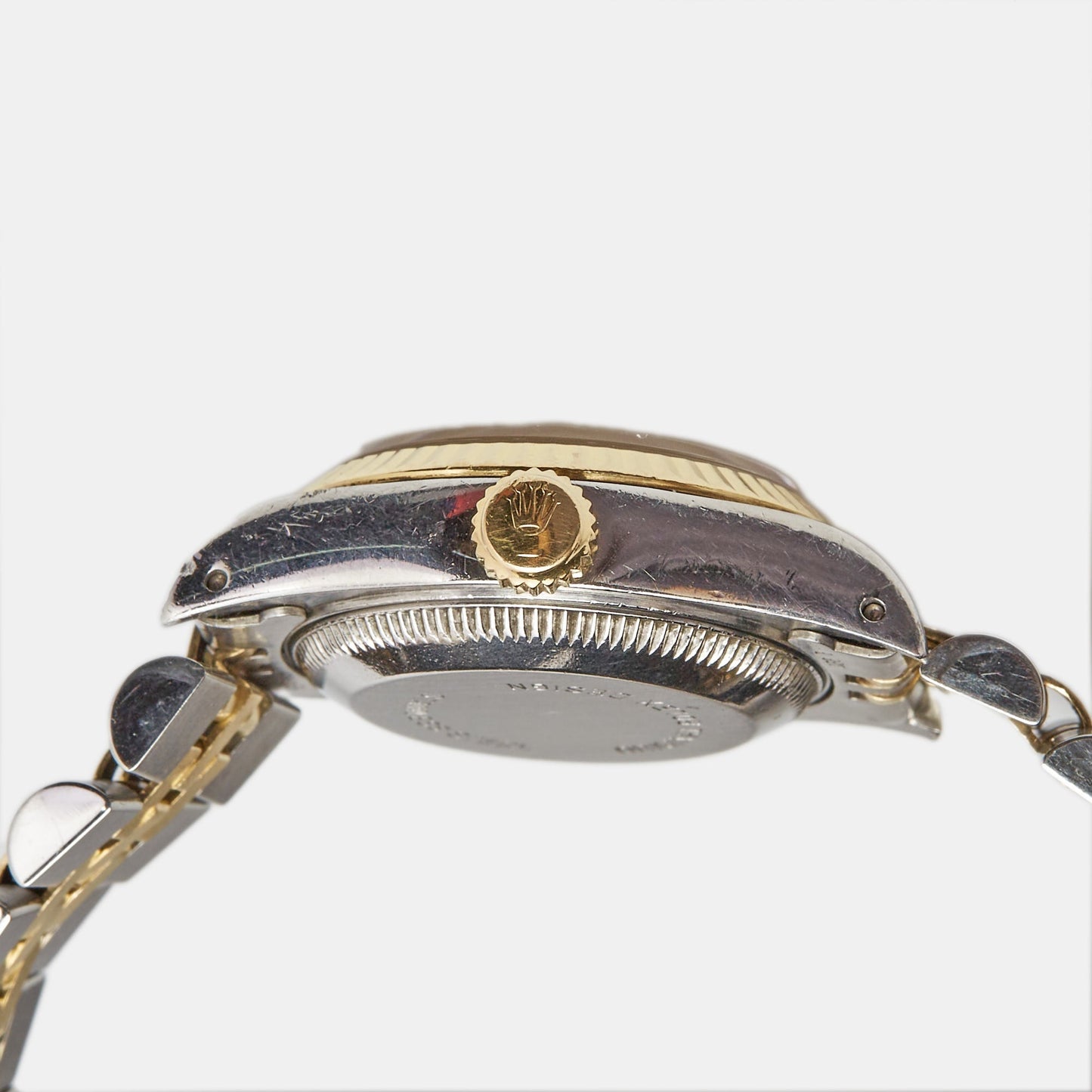 ROLEX Champagne 18k Yellow Gold Stainless Steel Datejust 69173 Women's Wristwatch 26 mm