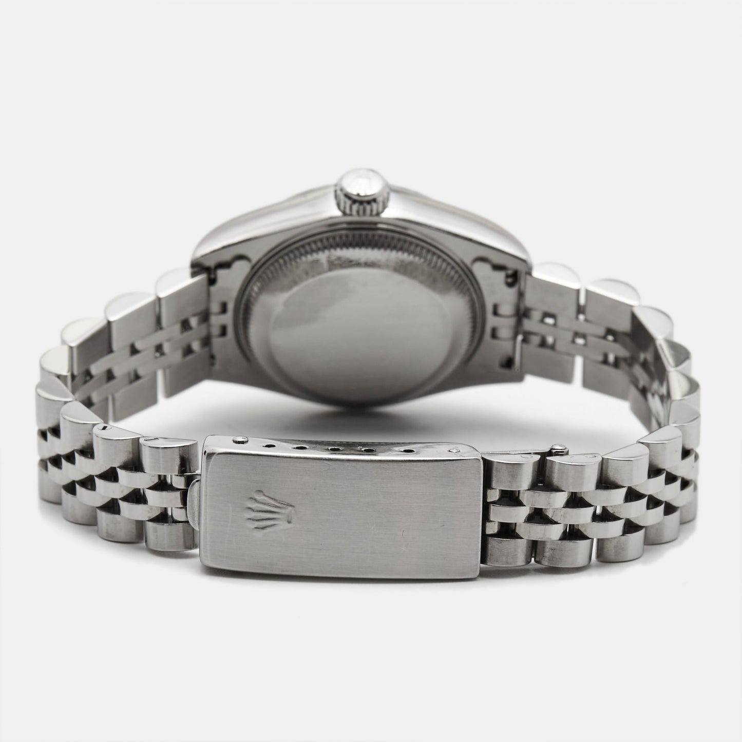 ROLEX Silver Diamond 18k White Gold Stainless Steel Datejust 69174 Women's Wristwatch 26 mm