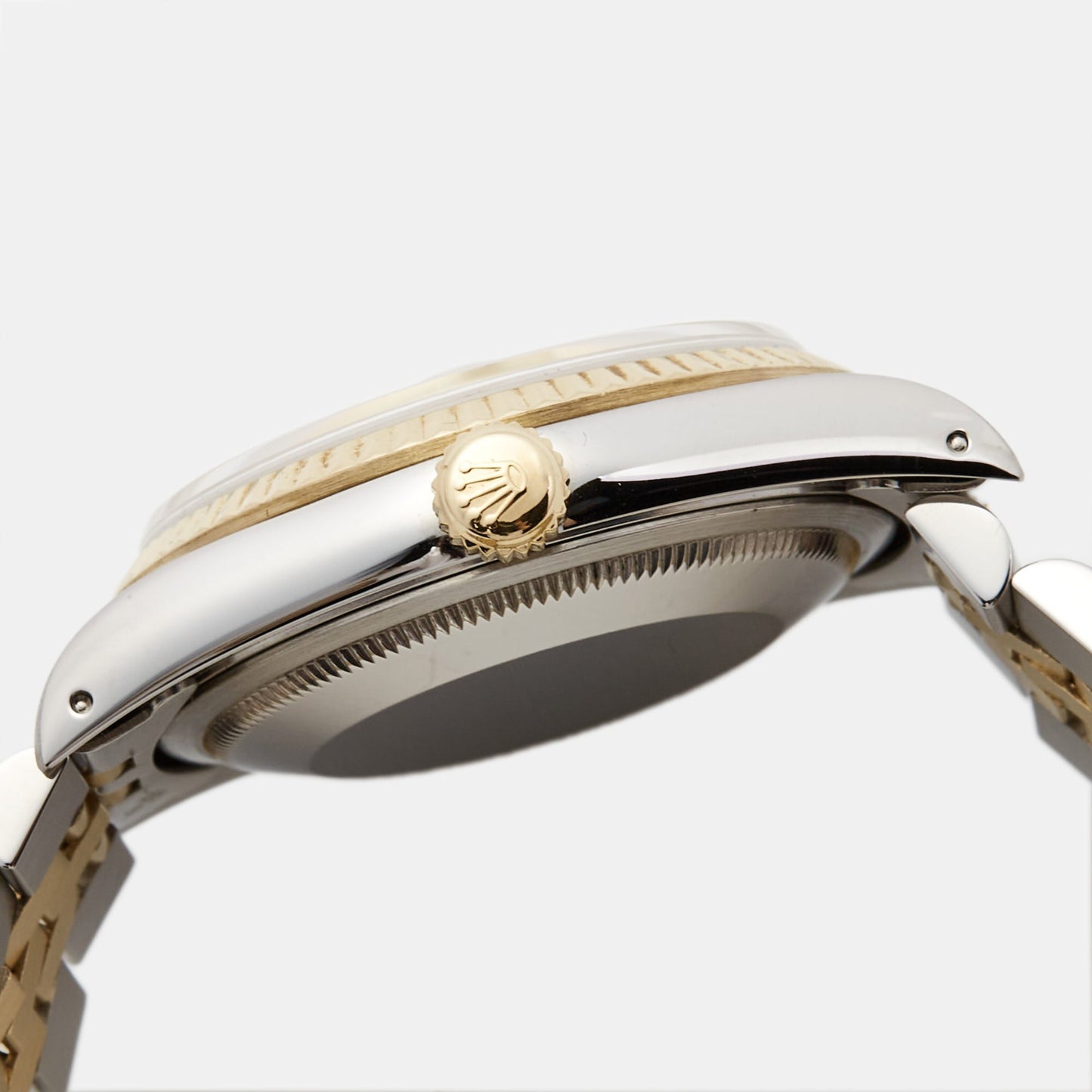 ROLEX Champagne 18k Yellow Gold And Stainless Steel Datejust 16233 Men's Wristwatch 36 mm