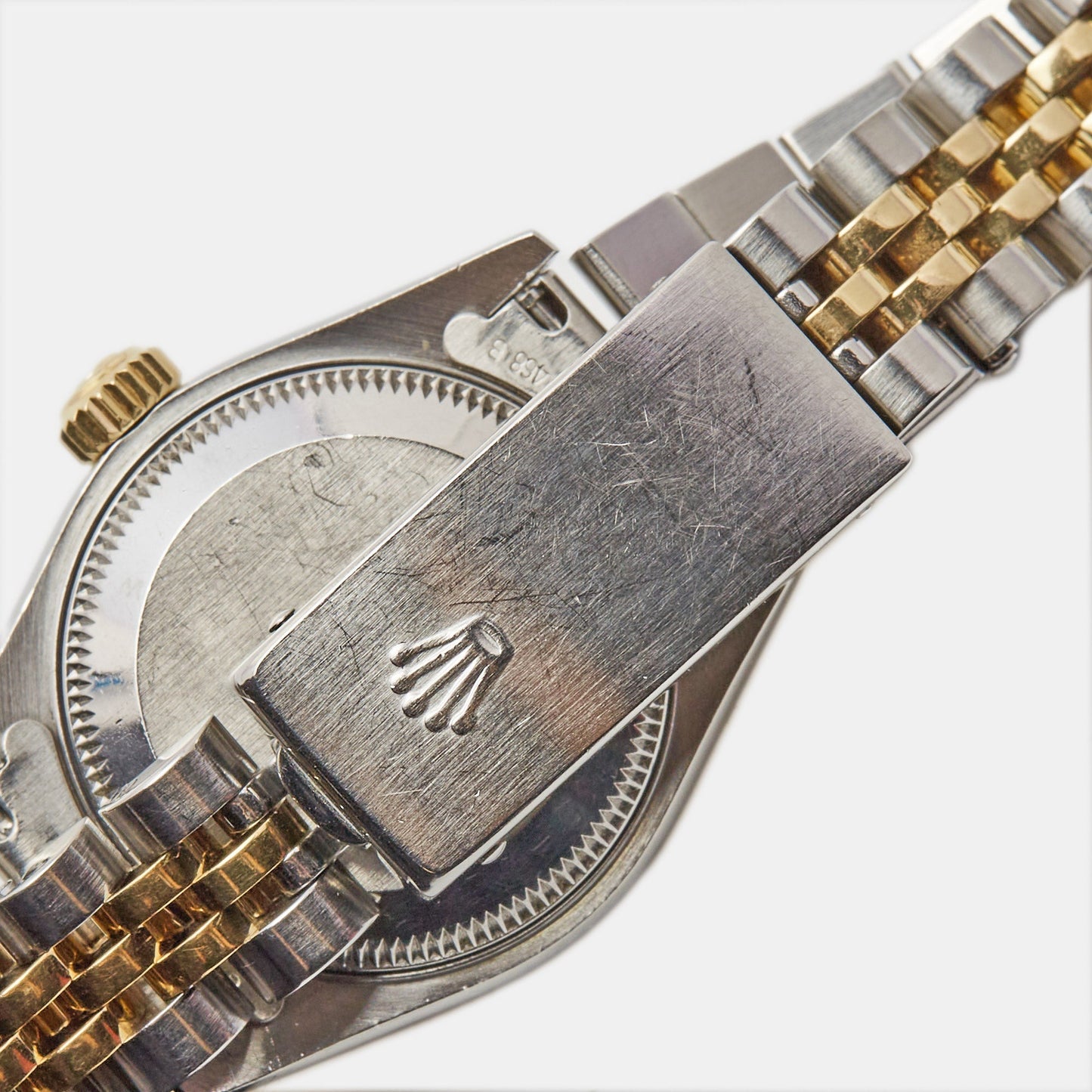 ROLEX Champagne 18k Yellow Gold Stainless Steel Datejust 69173 Women's Wristwatch 26 mm