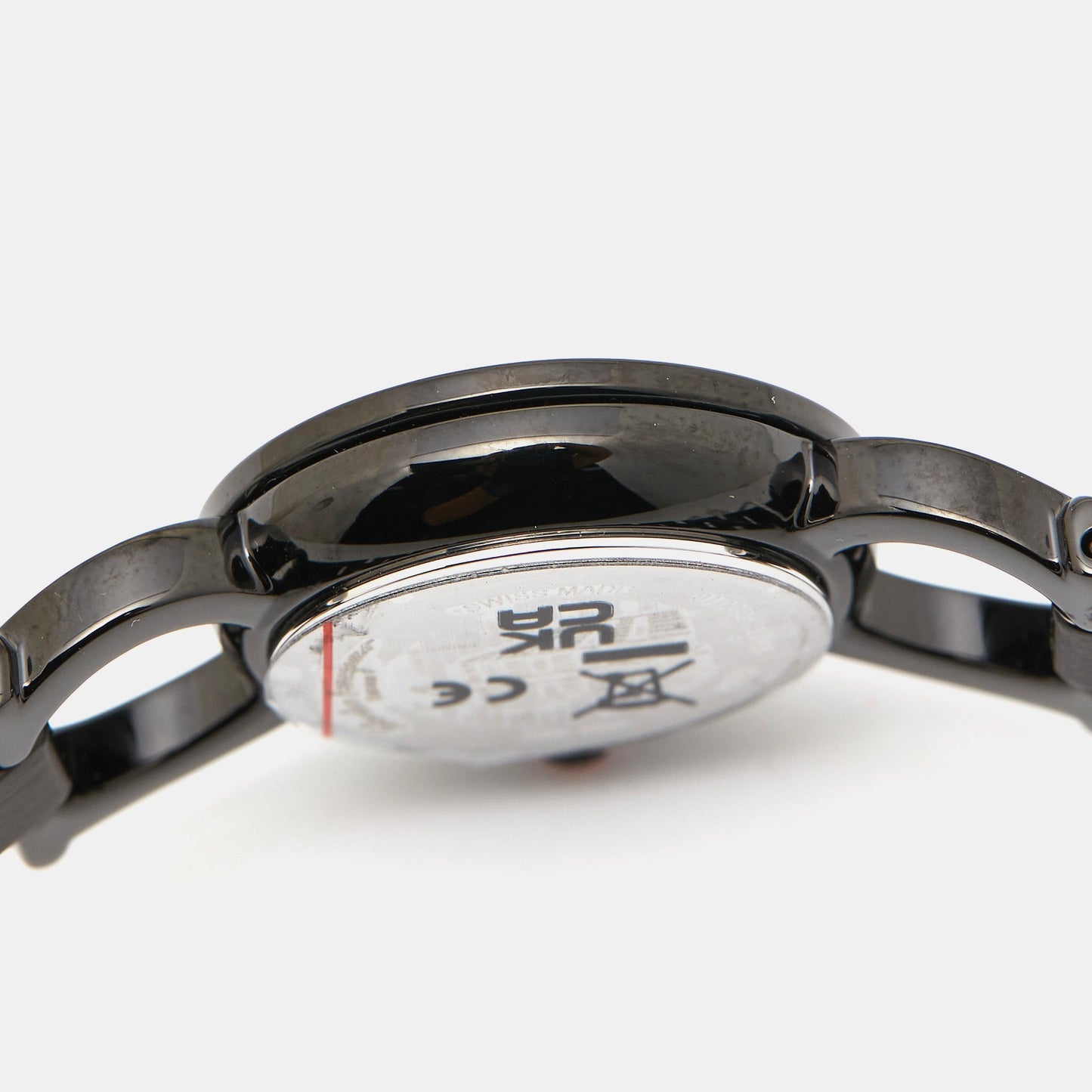 SALVATORE FERRAGAMO Black Two-Tone Stainless Steel Double Gancini SFMI00422 Women's Wristwatch 25 mm