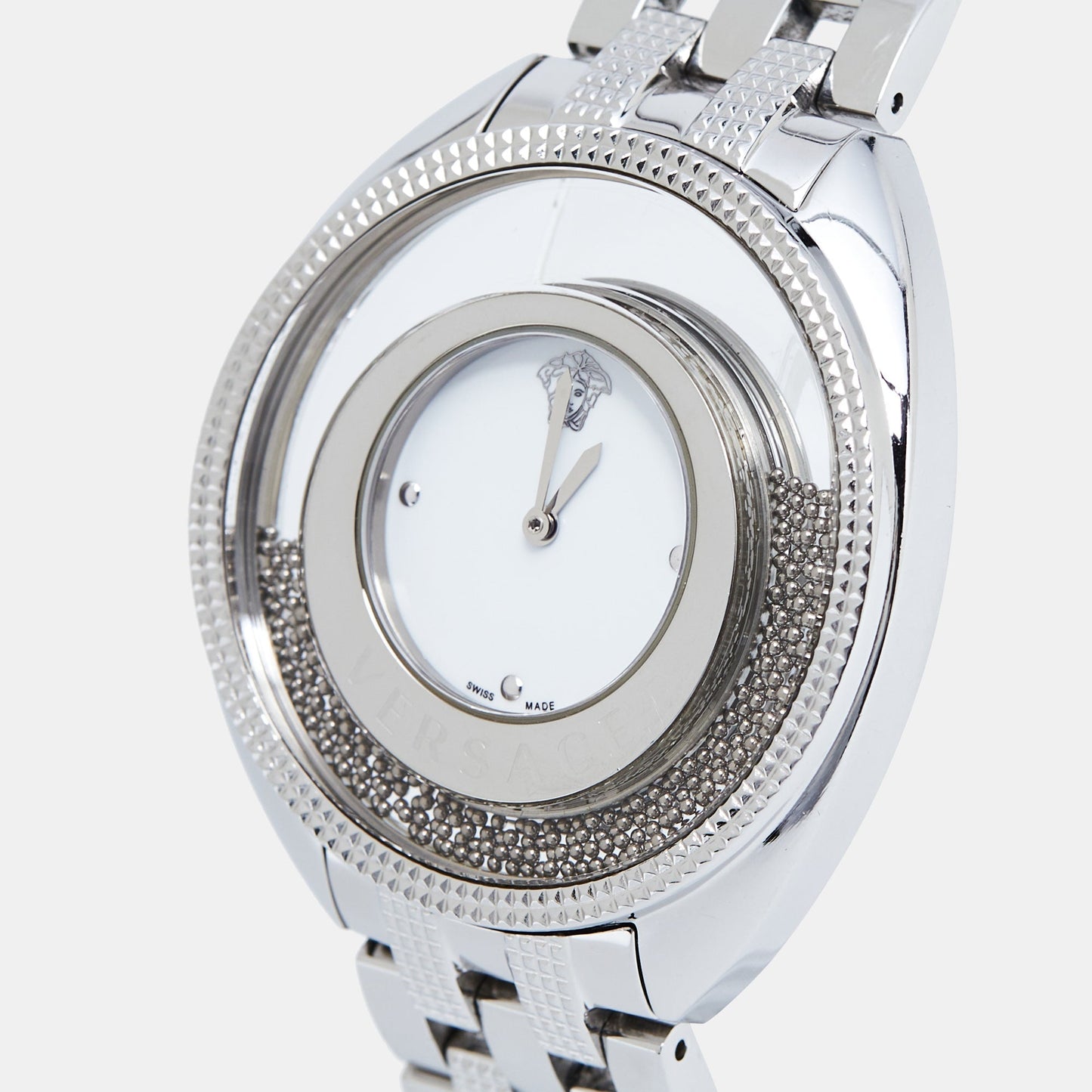VERSACE White Stainless Steel Destiny Spirit 86Q99D002-S099 Women's Wristwatch 39 mm