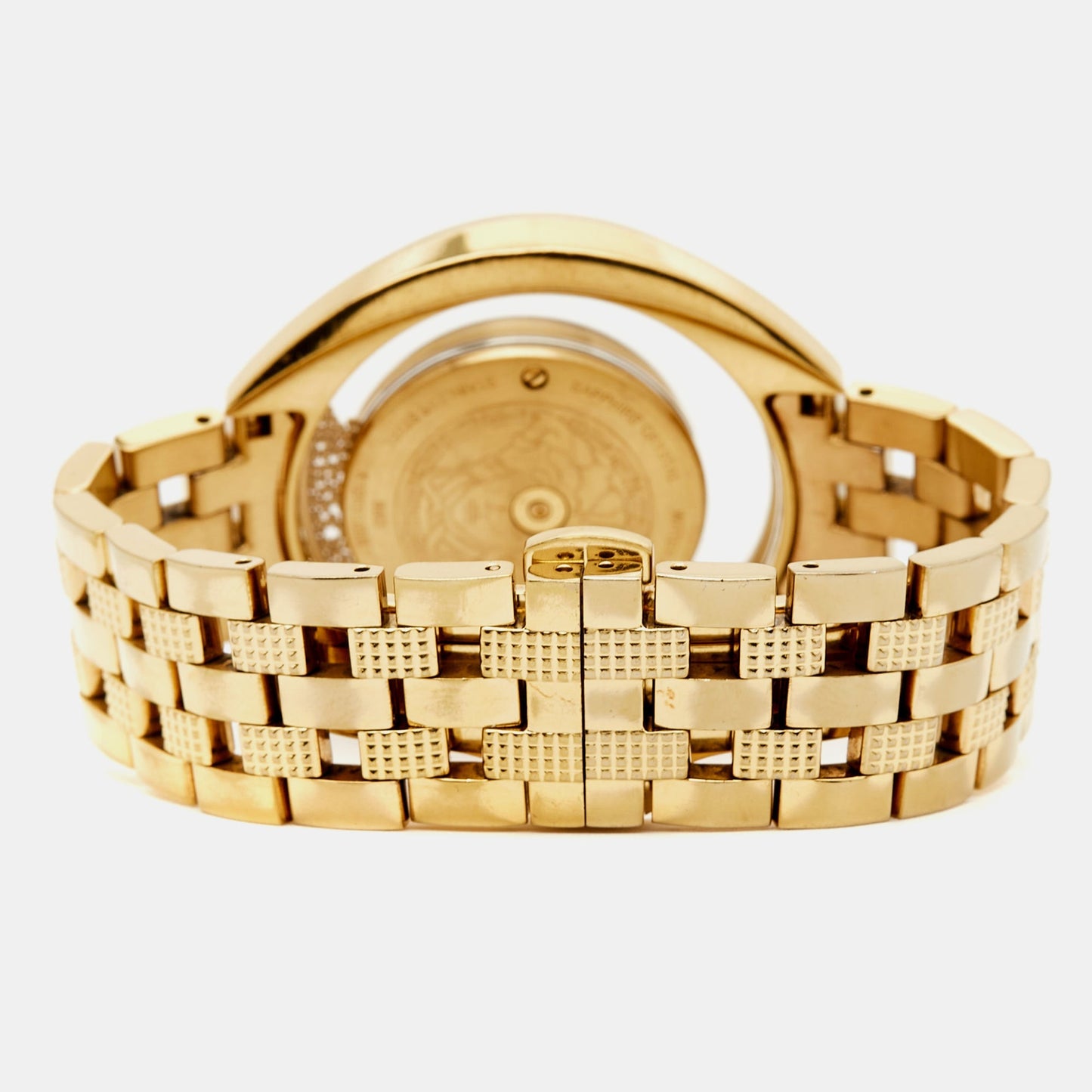 VERSACE White Yellow Gold Plated Stainless Steel Destiny Spirit 86Q70D002S070 Women's Wristwatch 39 mm