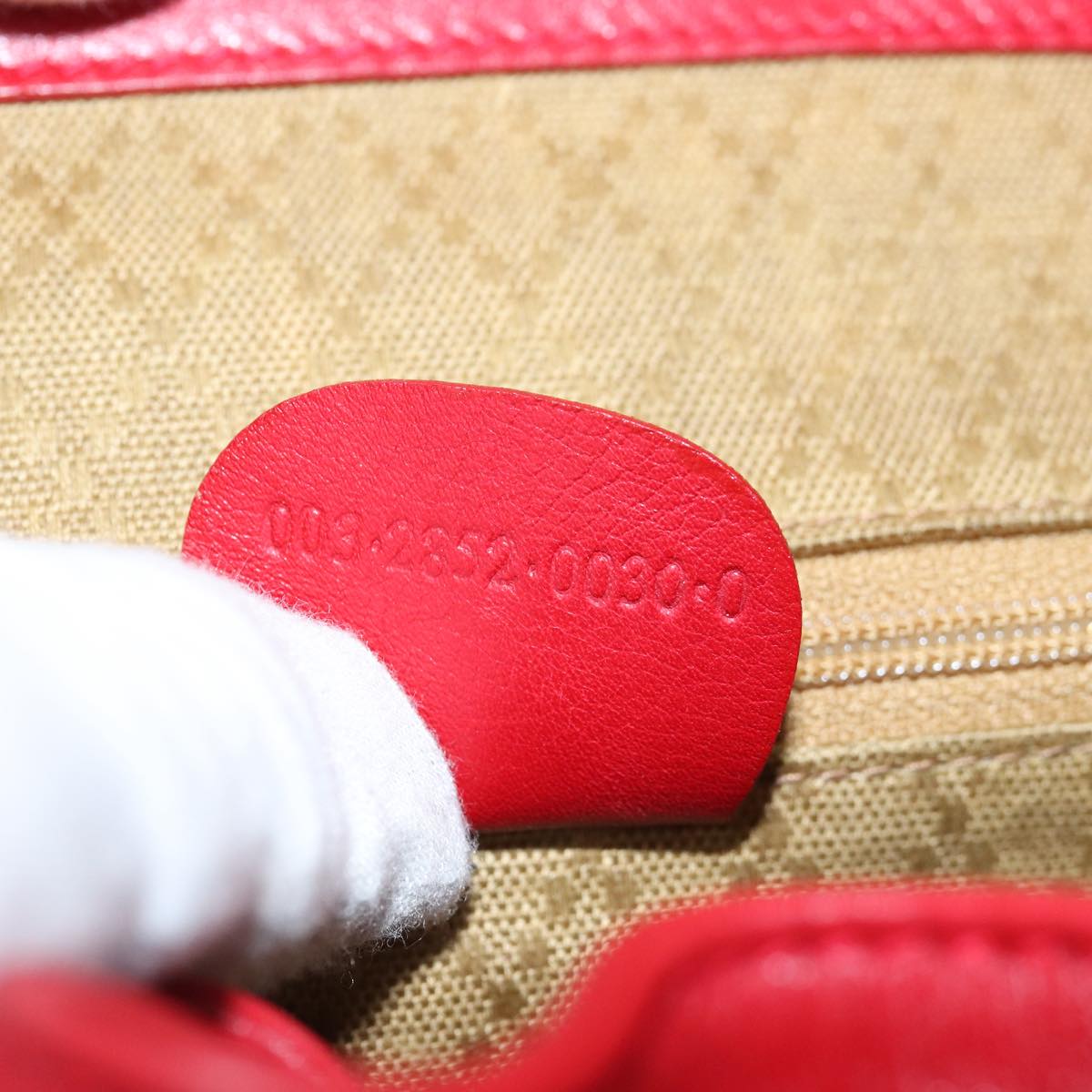 GUCCI Bamboo Backpack Leather Red 003 2852 0030 0 mr165