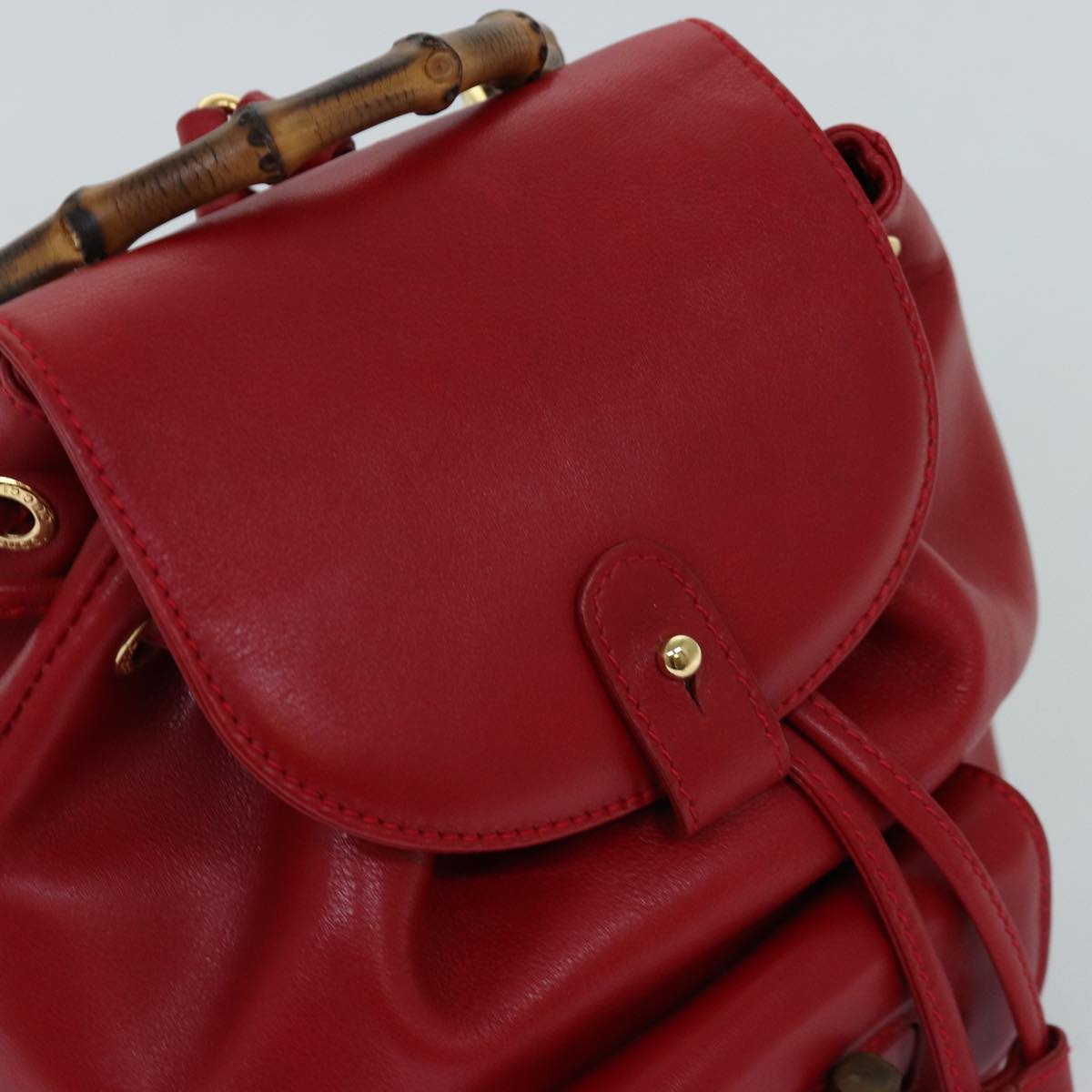 GUCCI Bamboo Backpack Leather Red 003 2852 0030 0 mr165
