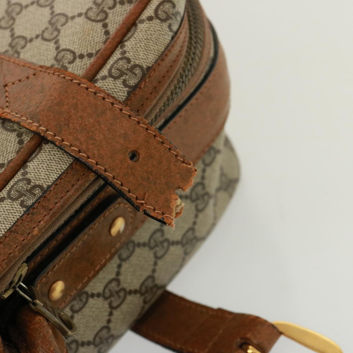 GUCCI GG Supreme Boston Bag PVC Beige mr177
