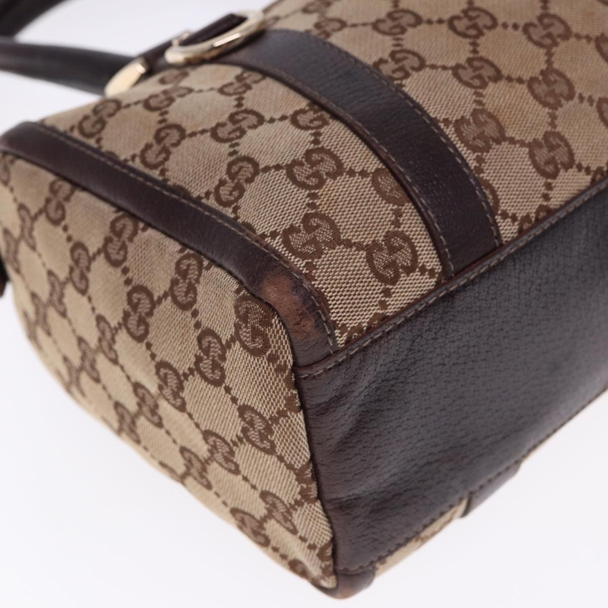 GUCCI GG Canvas Hand Bag Beige 130942 mr232