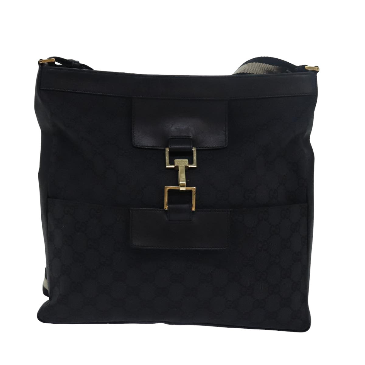 GUCCI Sherry Line GG Canvas Shoulder Bag Black White 001 4094 mr271