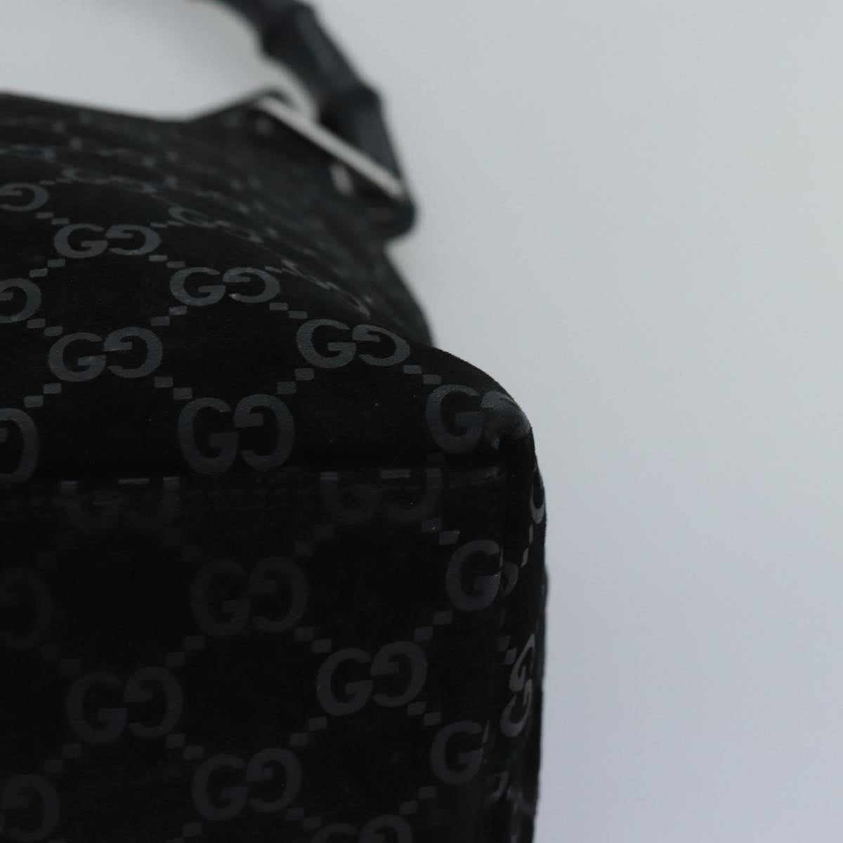 GUCCI Bamboo GG Canvas Shoulder Bag Black mr291