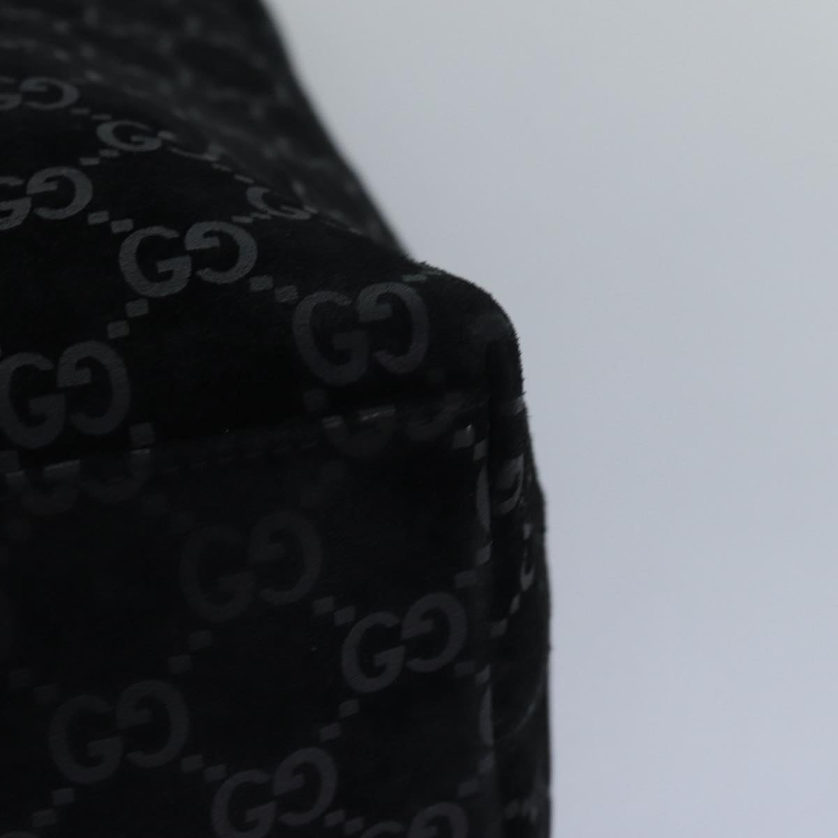 GUCCI Bamboo GG Canvas Shoulder Bag Black mr291