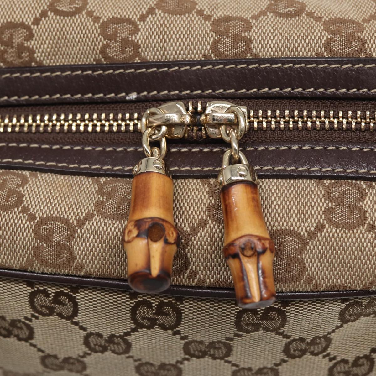 GUCCI Horsebit GG Canvas Boston Bag Beige 159398 mr355