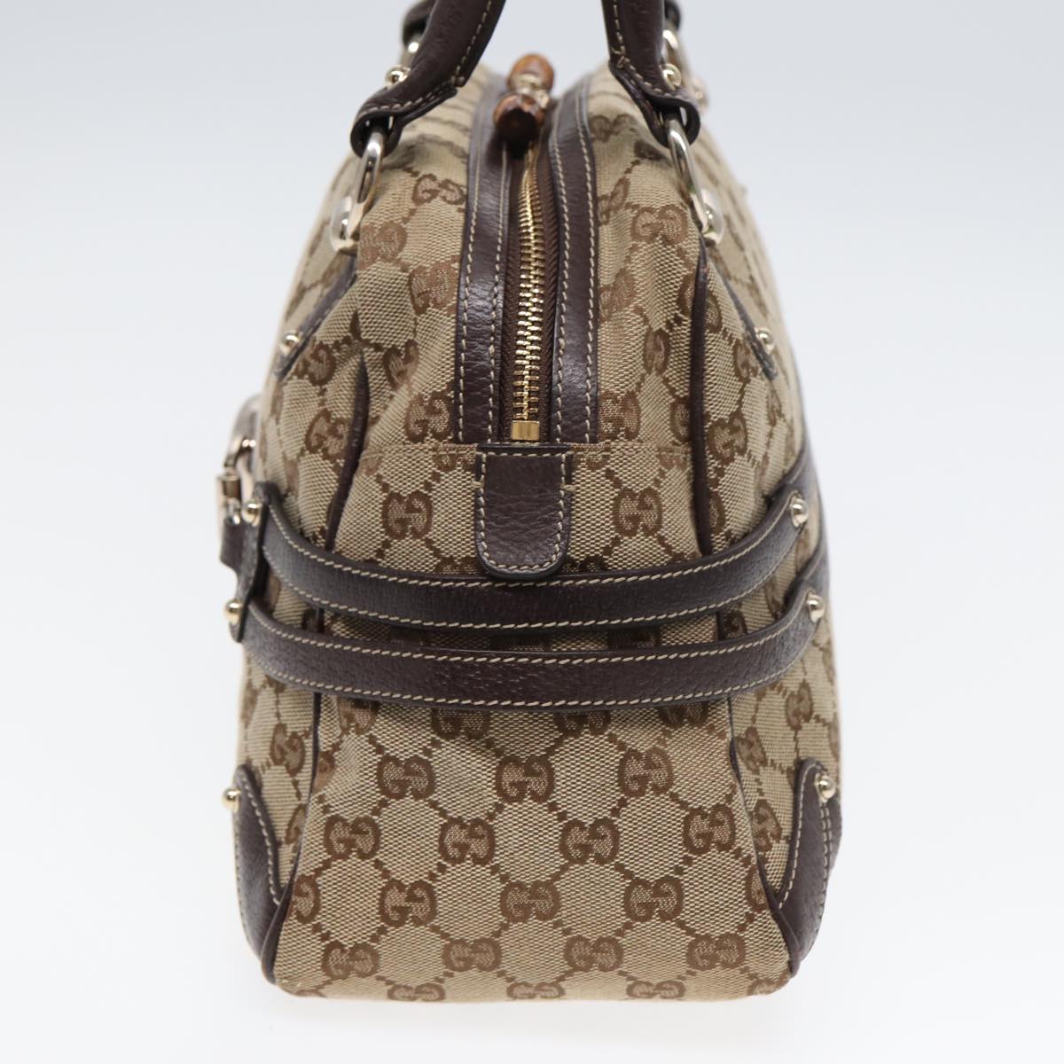 GUCCI Horsebit GG Canvas Boston Bag Beige 159398 mr355
