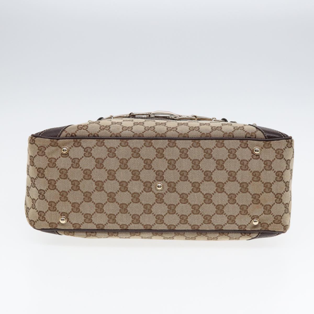 GUCCI Horsebit GG Canvas Boston Bag Beige 159398 mr355