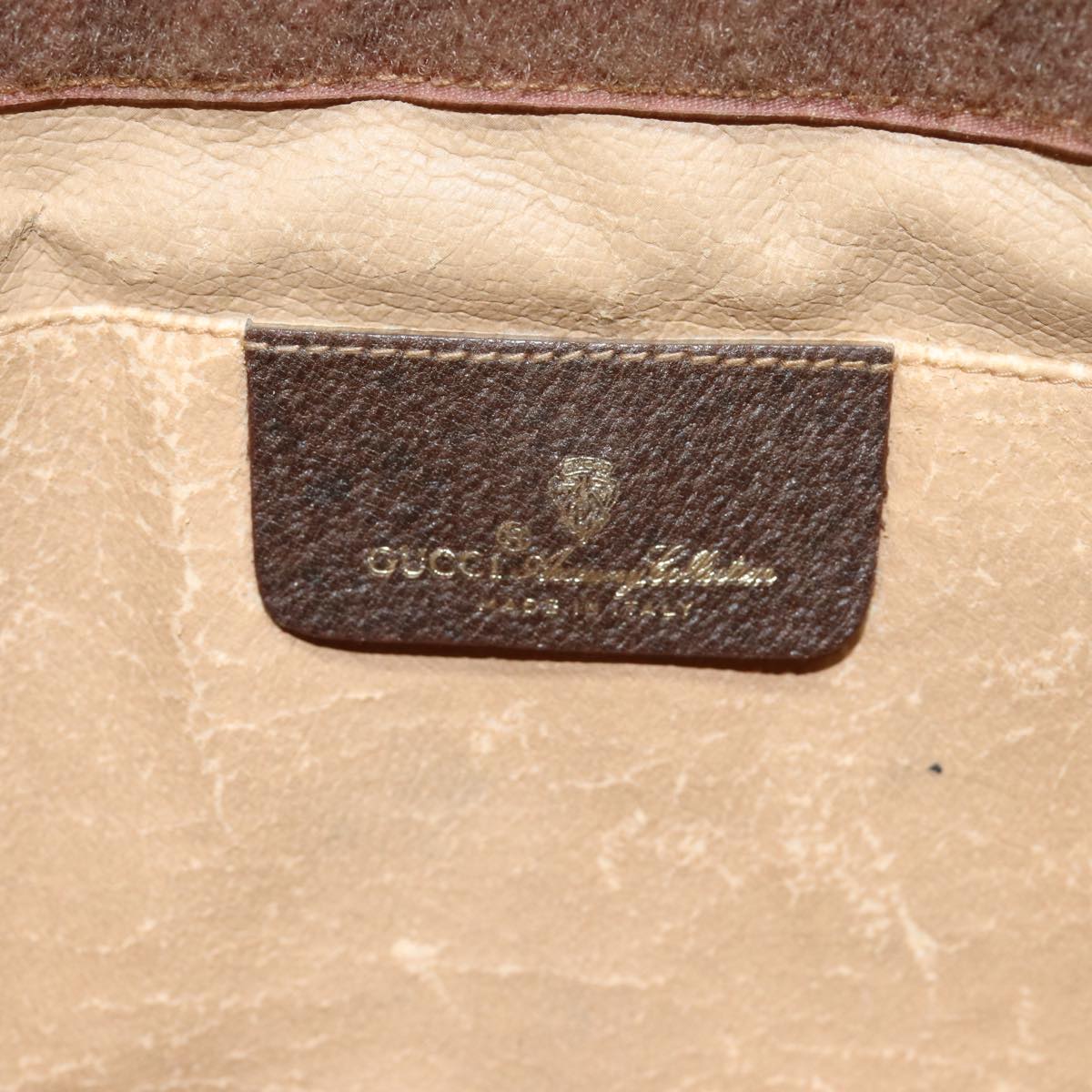 GUCCI GG Supreme Web Sherry Line Clutch Bag PVC Beige Red 156 01 033 mr361