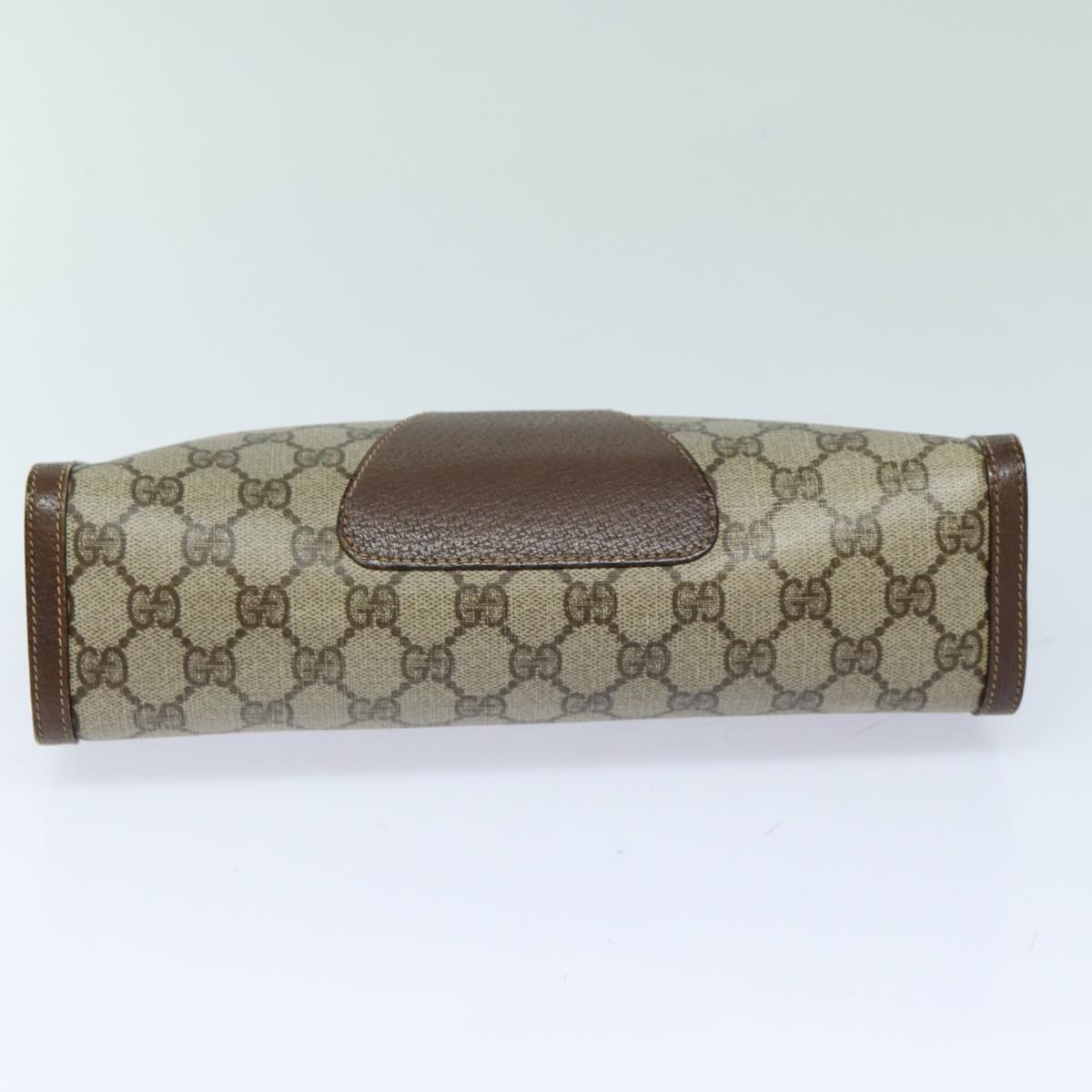GUCCI GG Supreme Web Sherry Line Clutch Bag PVC Beige Red 156 01 033 mr361