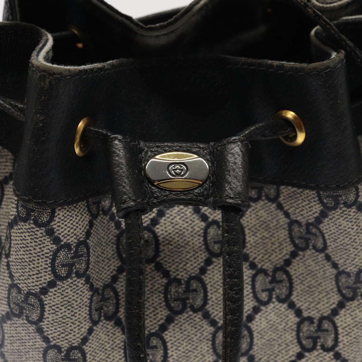 GUCCI GG Supreme Sherry Line Shoulder Bag PVC Navy Red 41 02 034 mr362