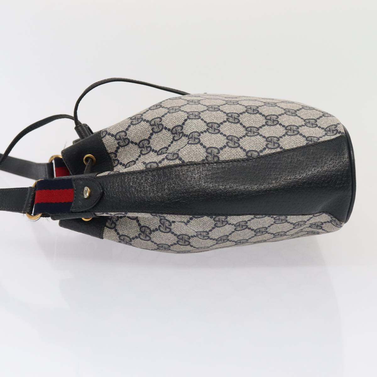 GUCCI GG Supreme Sherry Line Shoulder Bag PVC Navy Red 41 02 034 mr362