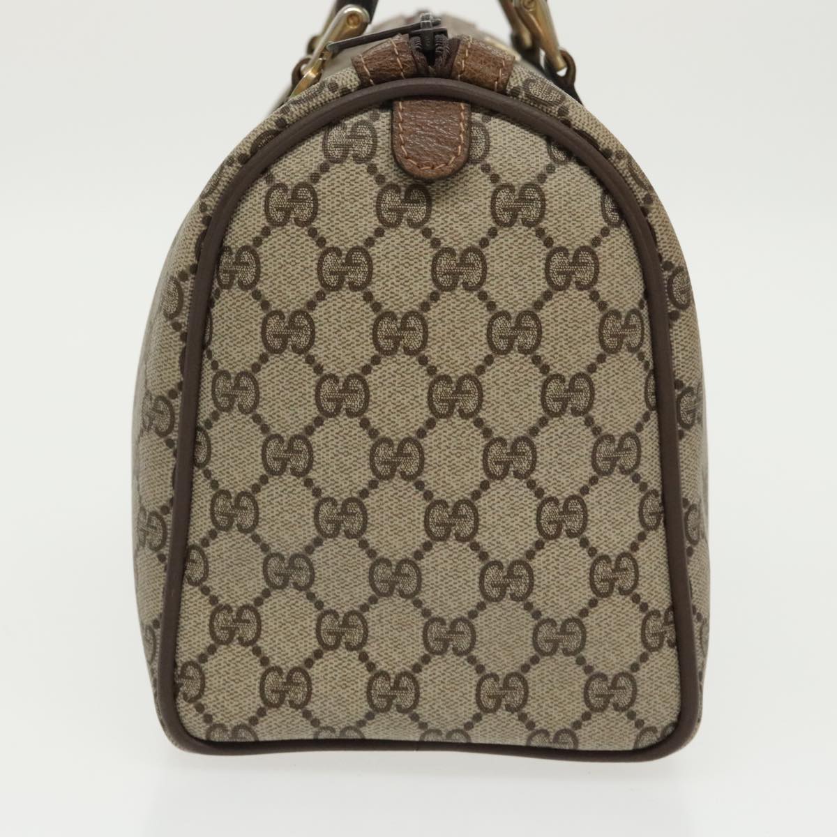 GUCCI GG Supreme Web Sherry Line Boston Bag PVC Beige Red Green mr632