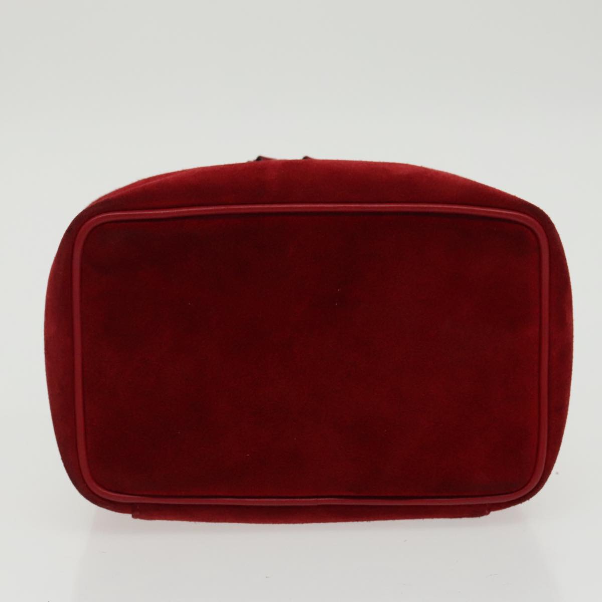 GUCCI Vanity Pouch Suede Red Gold mr635
