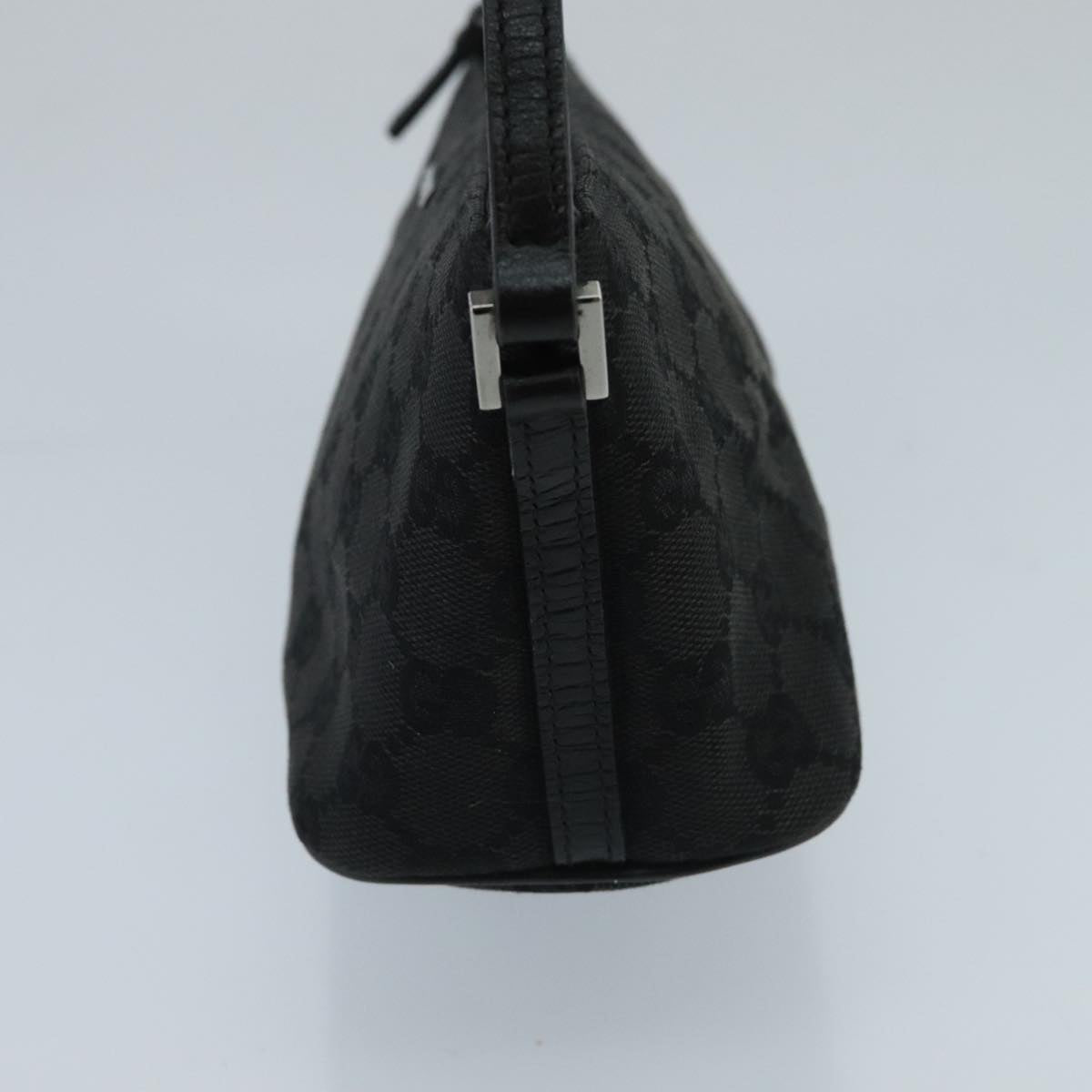GUCCI GG Canvas Accessory Pouch Black Silver 07198 mr638