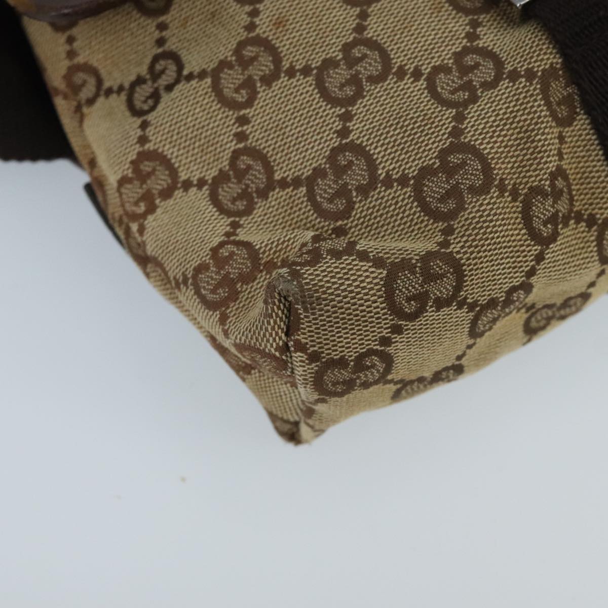 GUCCI GG Canvas Waist bag Beige Silver mr648