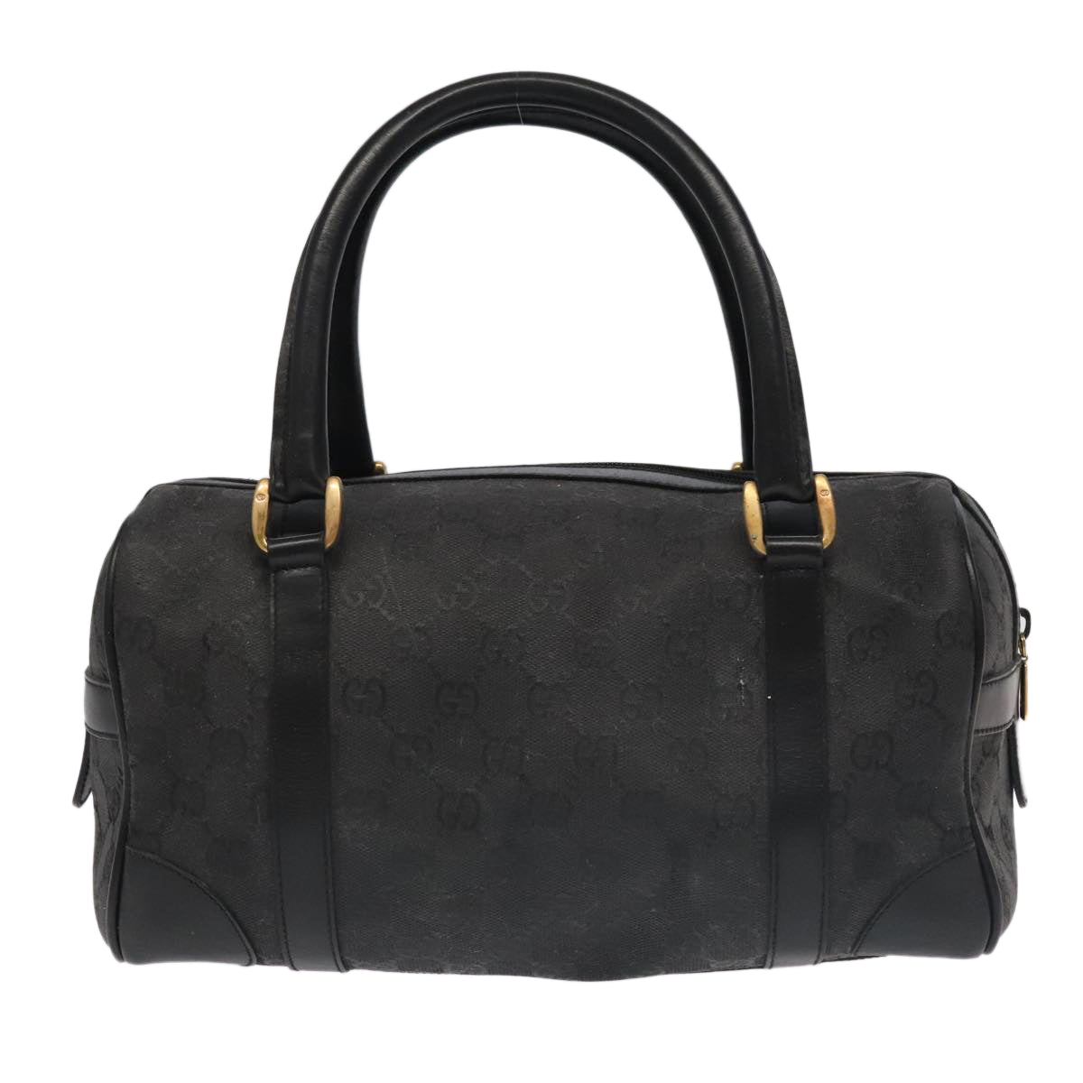 GUCCI GG Canvas Hand Bag Black Gold mr650
