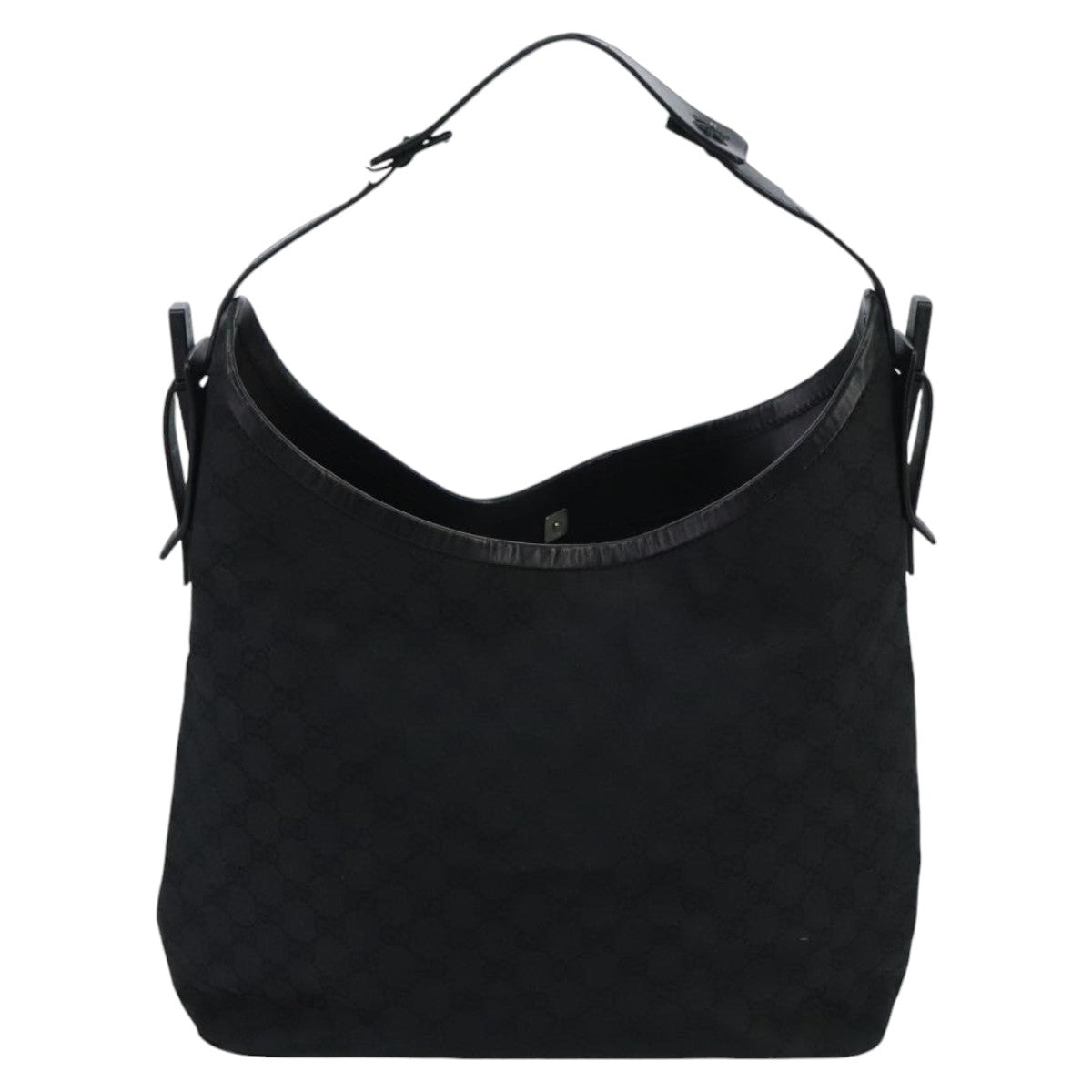 GUCCI GG Canvas Hand Bag Black Silver mr651