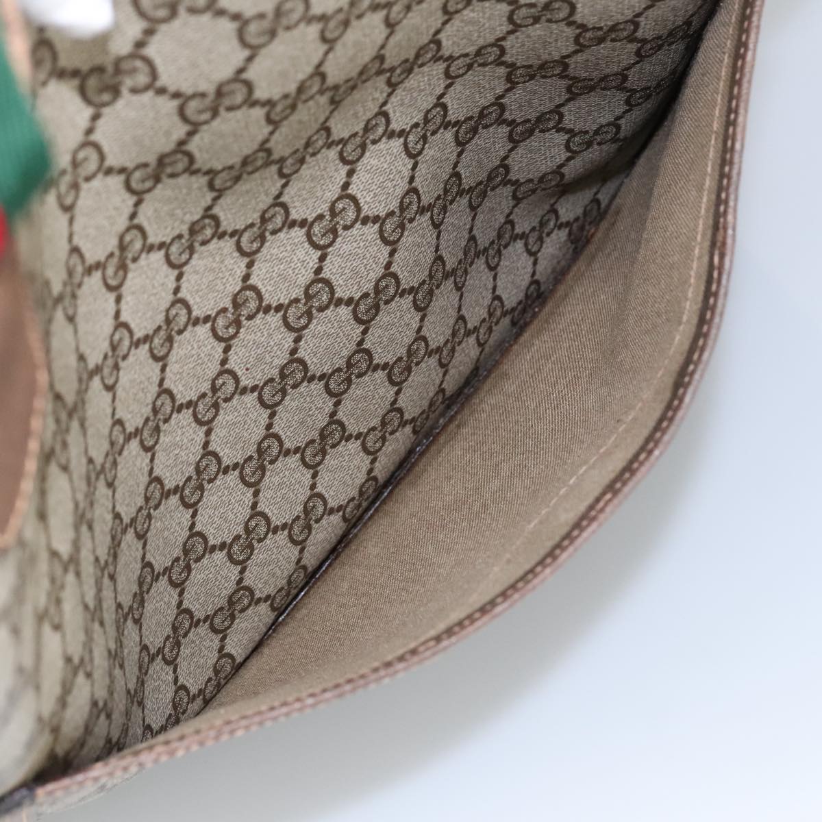 GUCCI GG Supreme Web Sherry Line Tote Bag PVC Beige Red 39 02 003 mr666