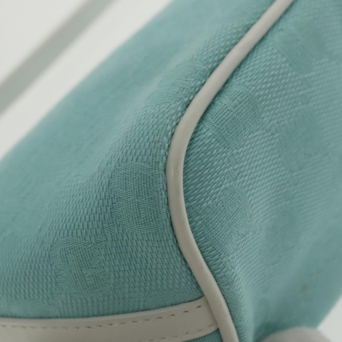 GUCCI GG Canvas Accessory Pouch Light Blue Gold mr670