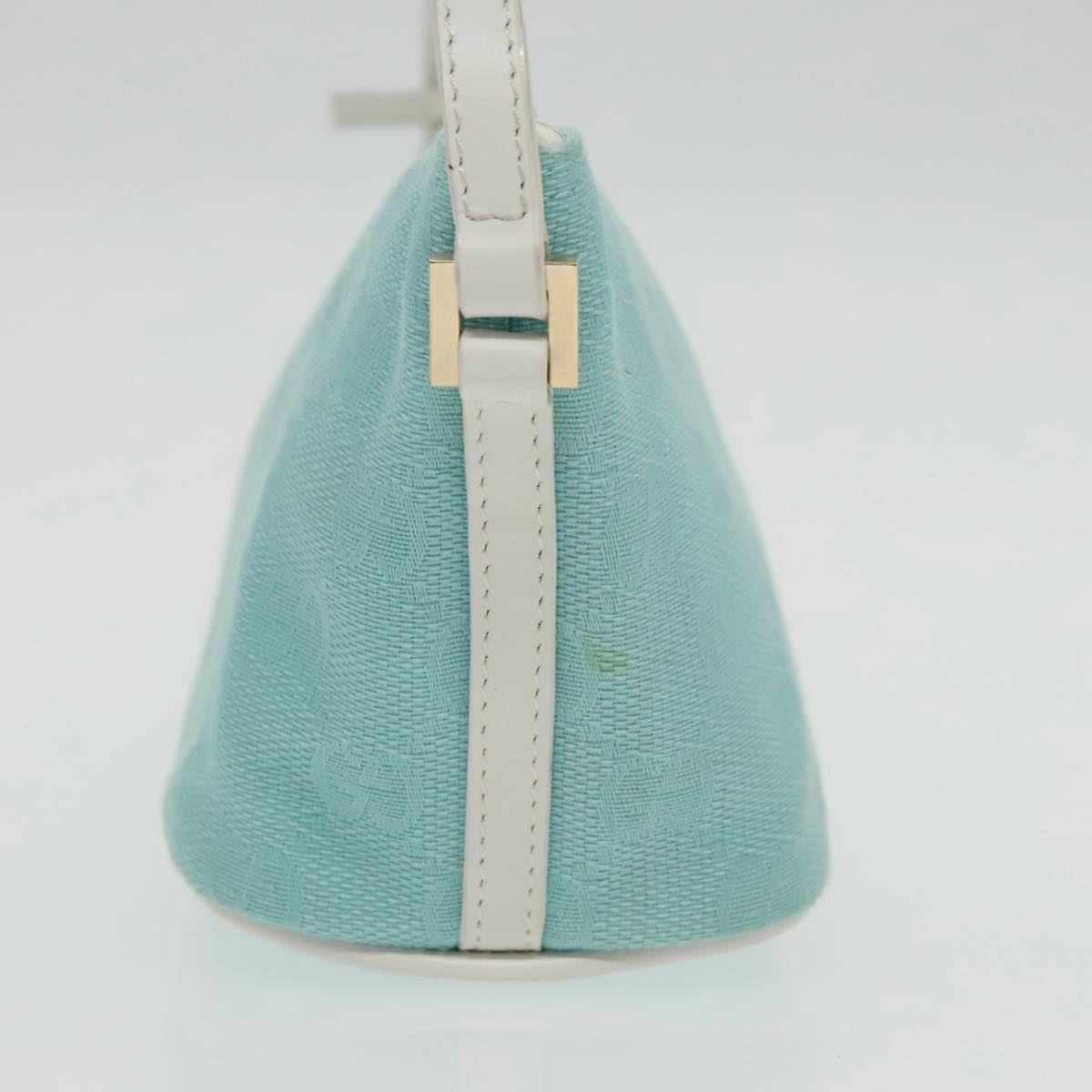 GUCCI GG Canvas Accessory Pouch Light Blue Gold mr670