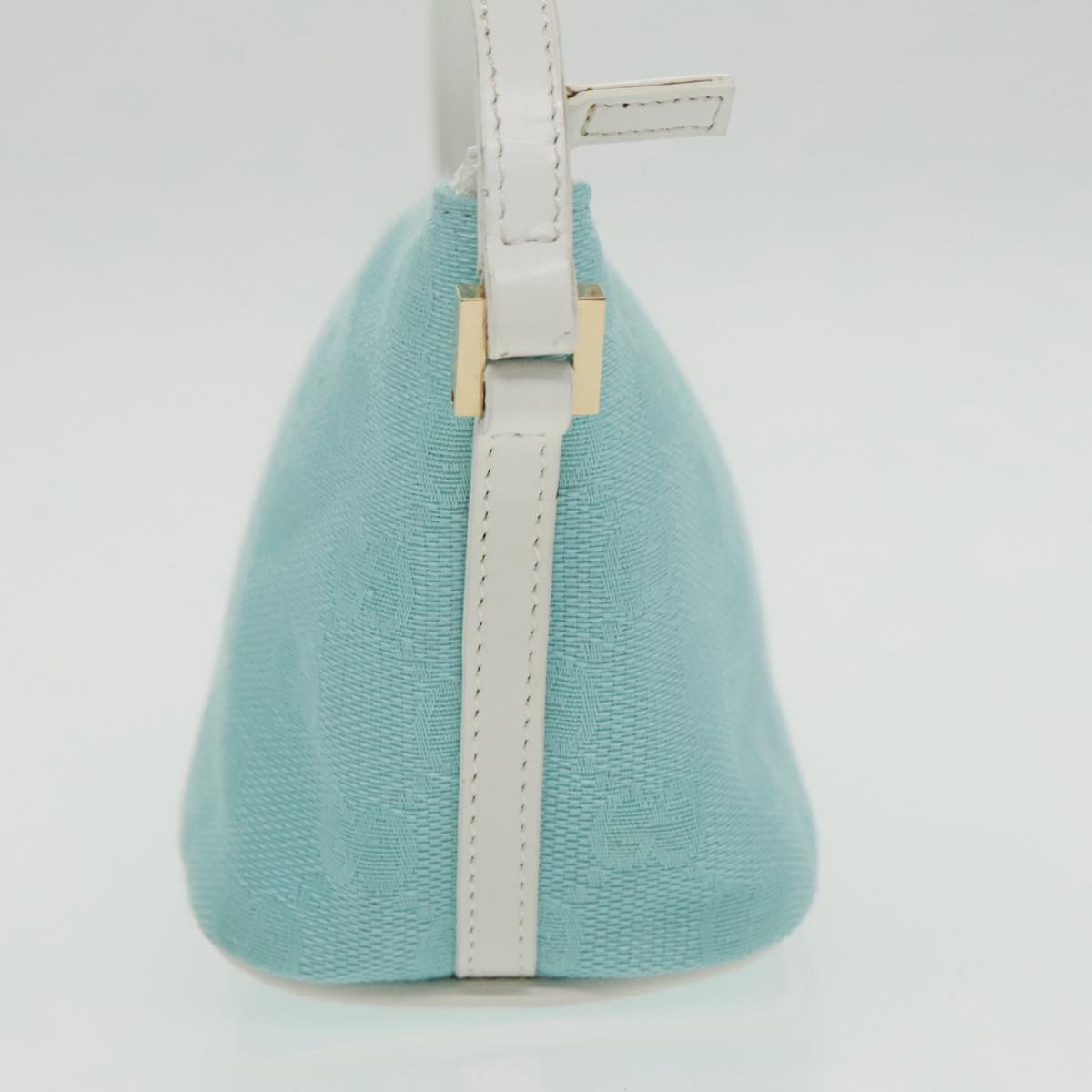 GUCCI GG Canvas Accessory Pouch Light Blue Gold mr670