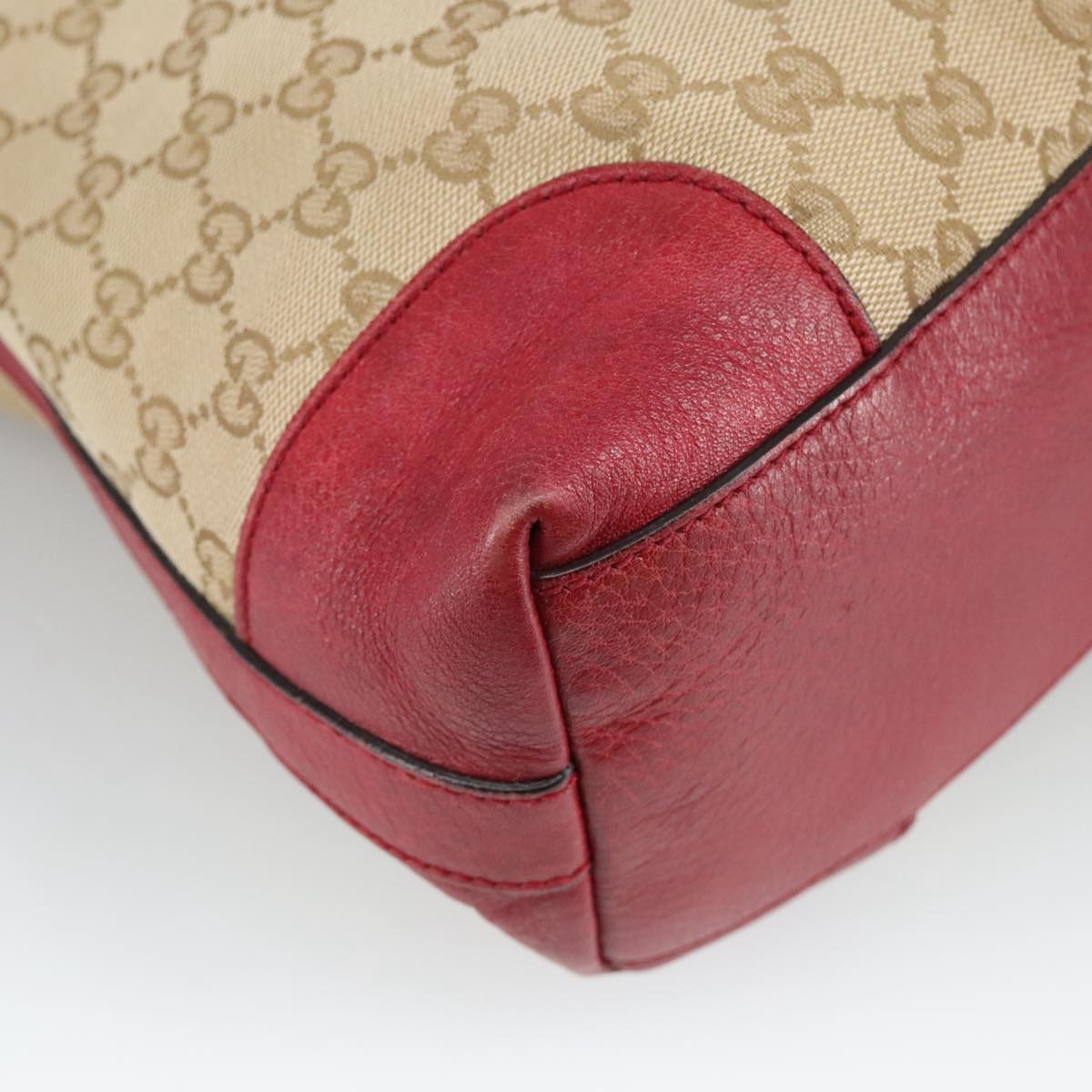 GUCCI GG Canvas Hand Bag 2way Beige Red mr710